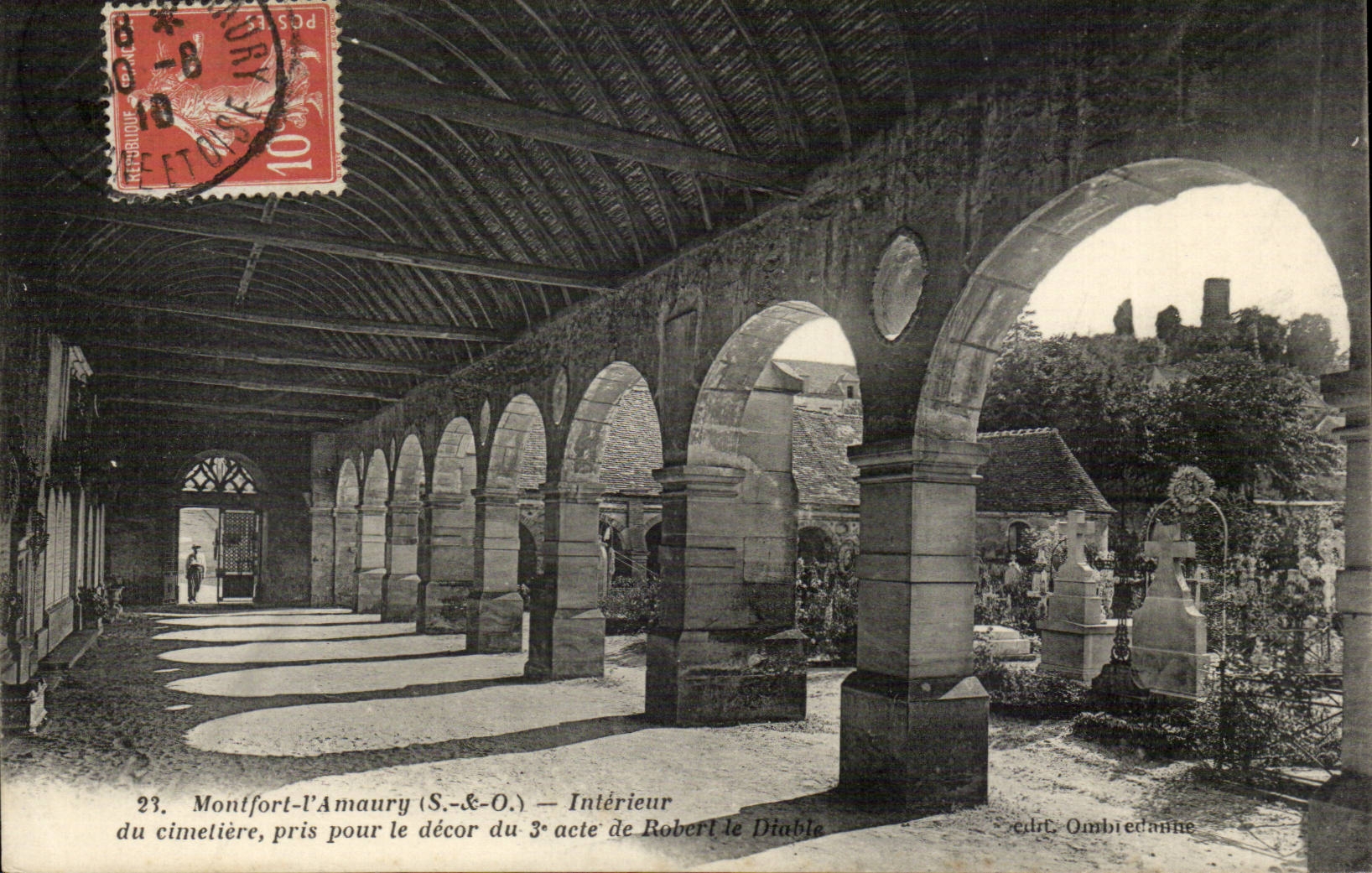 Montfort Interior amaury CPA of the cemetery taken for the decoration of the 3rd act of Robert devil