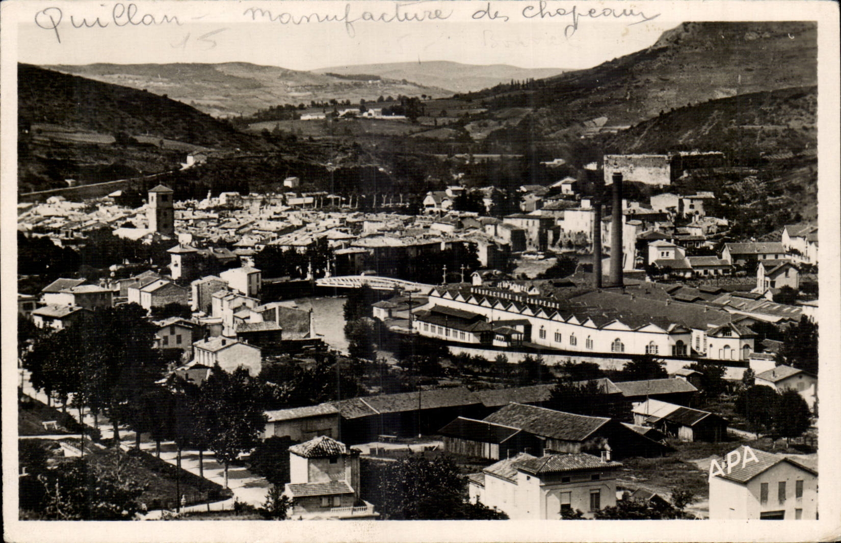 Quillan - Manufacture de Chapeau Bourref et le Pont Suzanne -- CPA