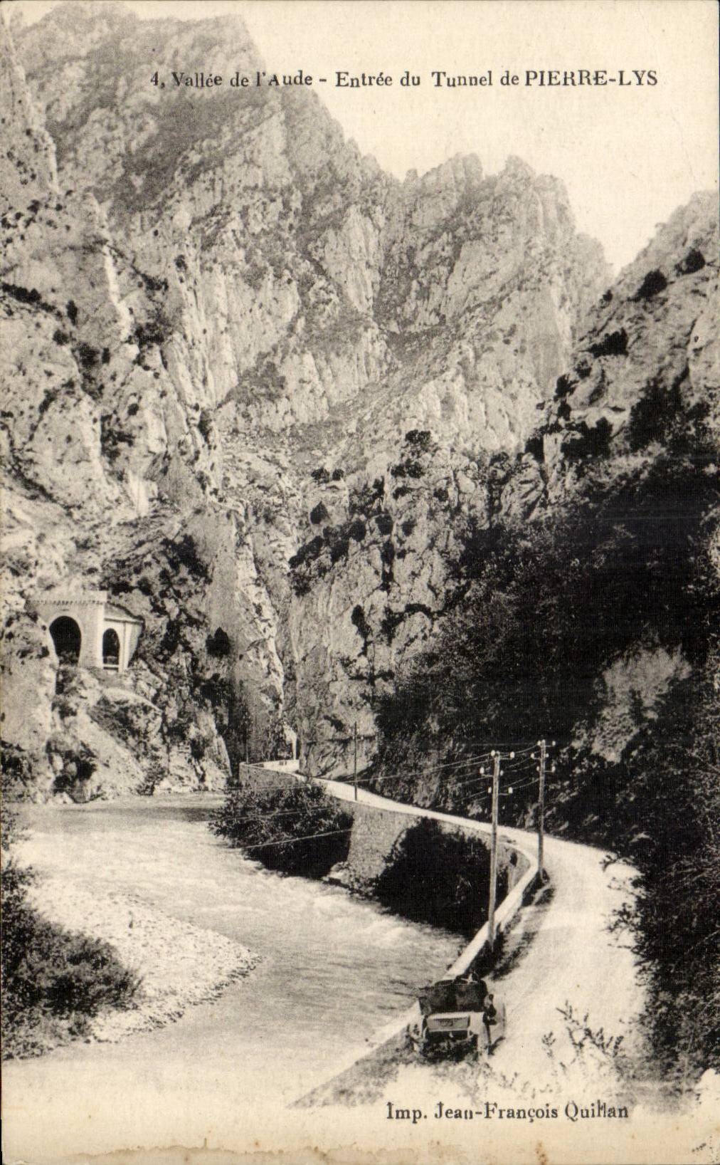 Quillan - Entree du Tunnel de Pierre Lys -- CPA