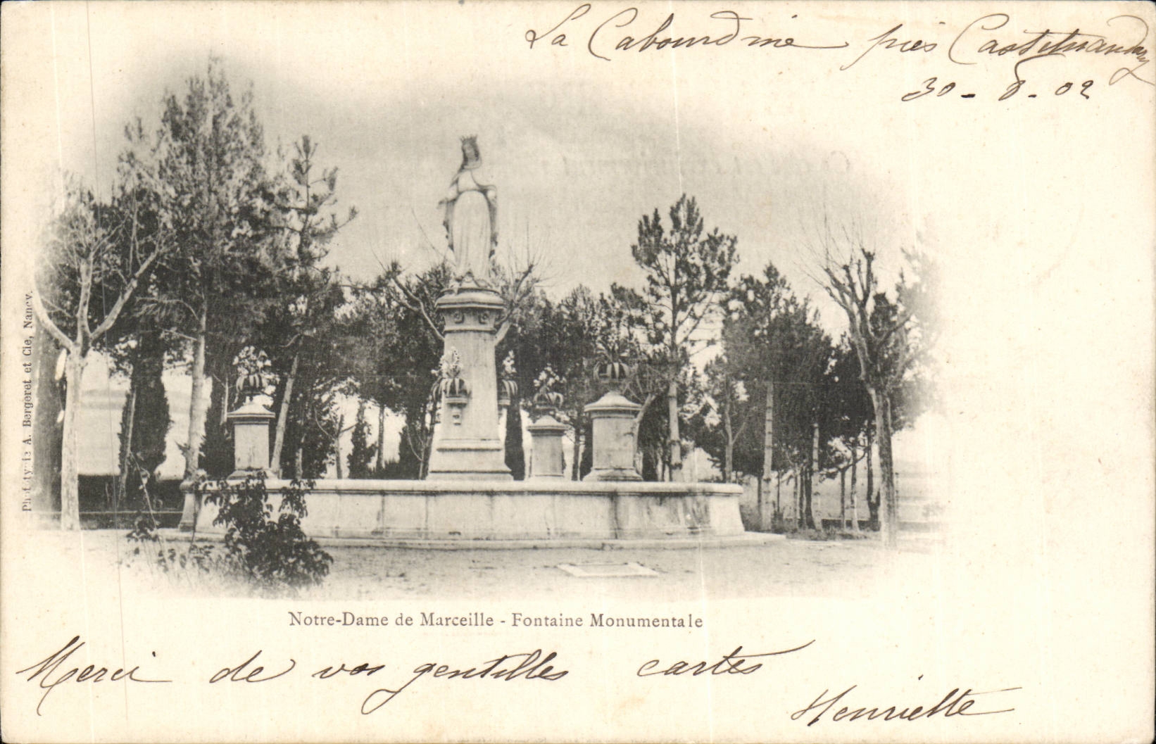 Notre Dame de Marceile - Fontaine Monumentale -- CPA 