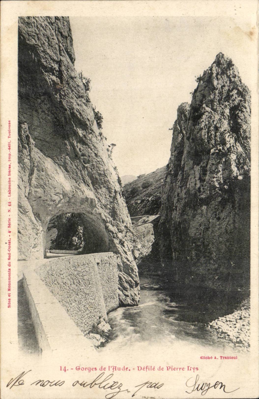 Gorges de l'aude CPA Defile de Pierre Lys
