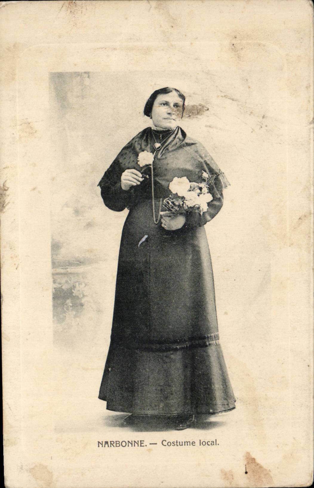 Narbonne - lokales Kostum - Gesicht der Schmierstelles eine - CPA