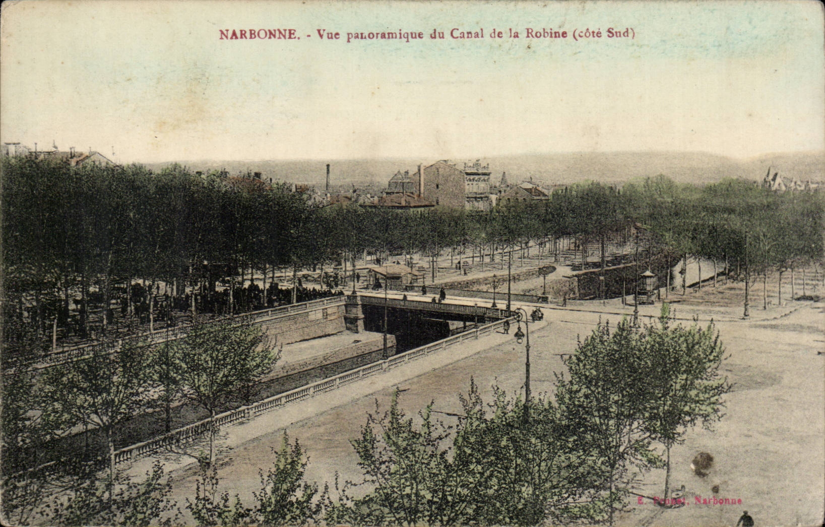 Narbonne - Panoramic View des Kanals und des Fussrollenhammers - CPA