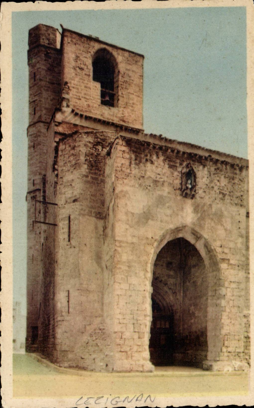 CPM Lezignan Corbieres Portail de l'eglise (14eme)