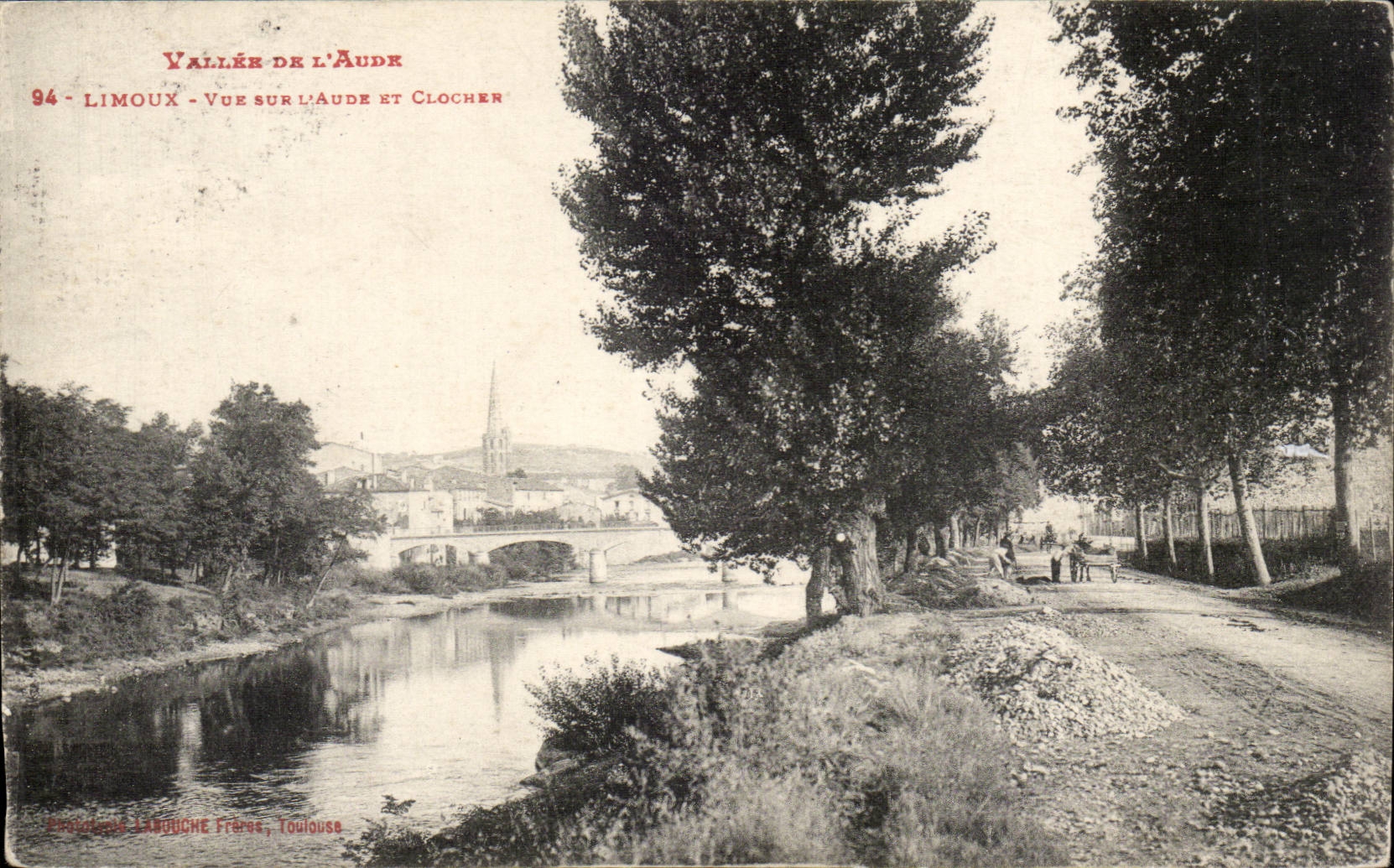 Limoux CPA Seen on the Aude and the bell-tower