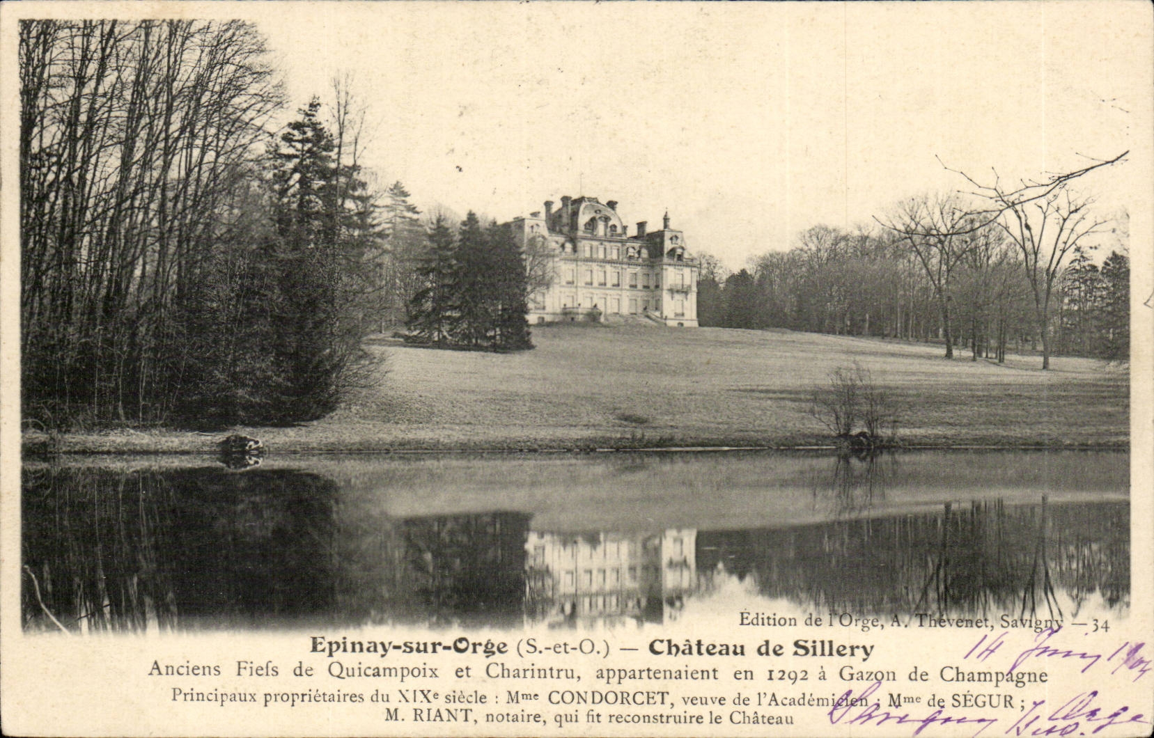 Epinay on Barley CPa Castle of Sillery