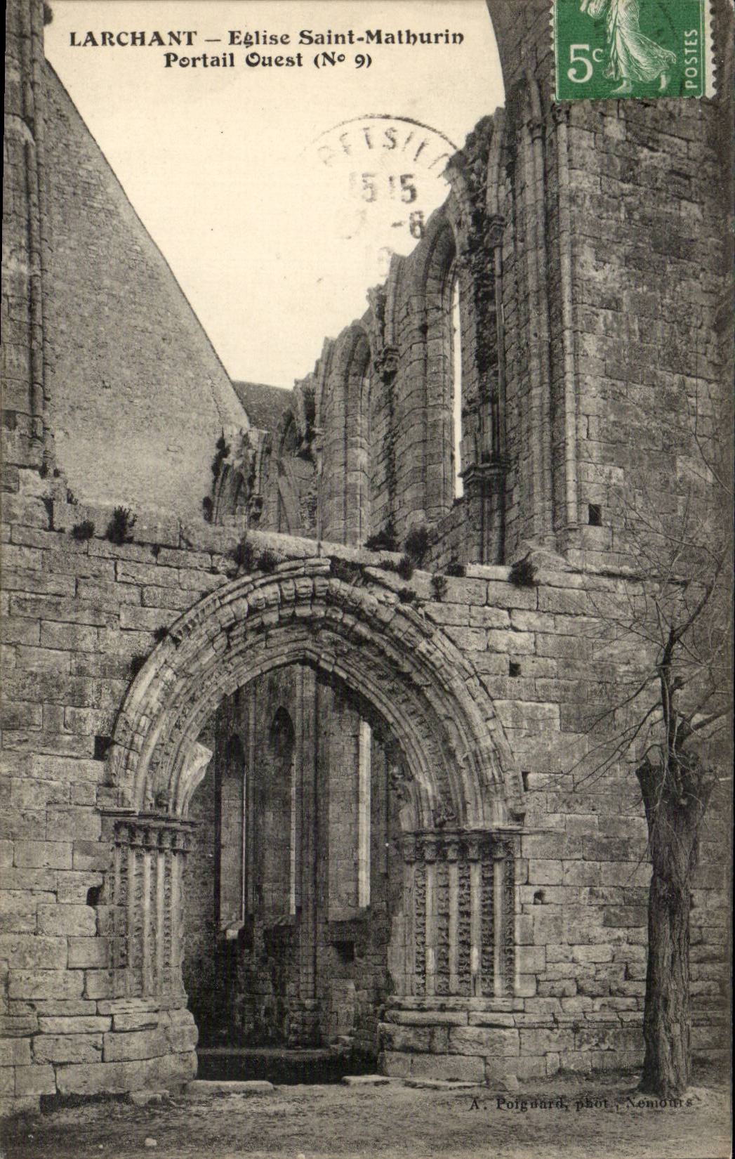 Larchant - Eglise Saint Mathurin - Portail Ouest - CPA