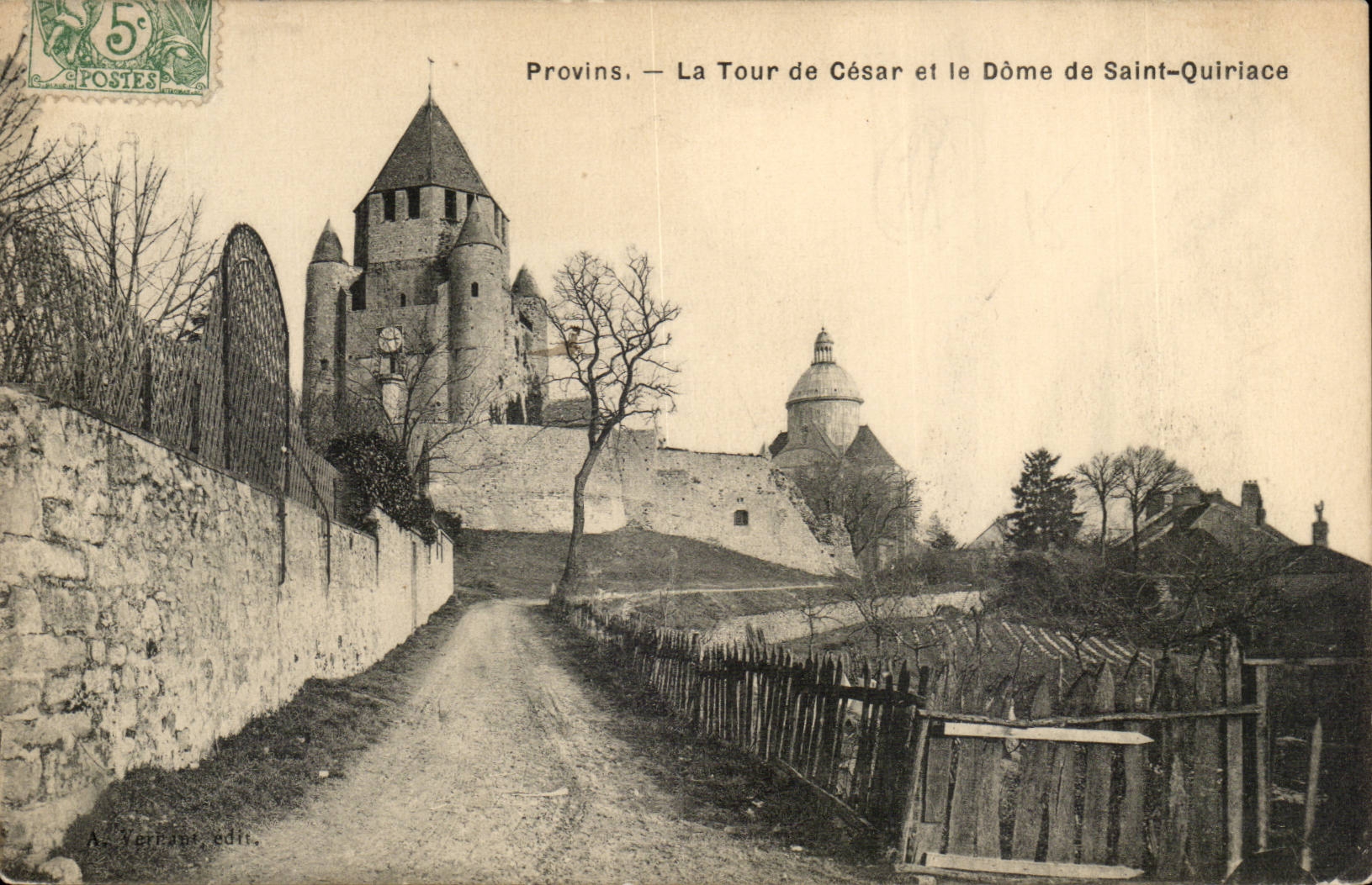 Layered branches CPA the tower of Cesar and the dome of Saint Quiriace