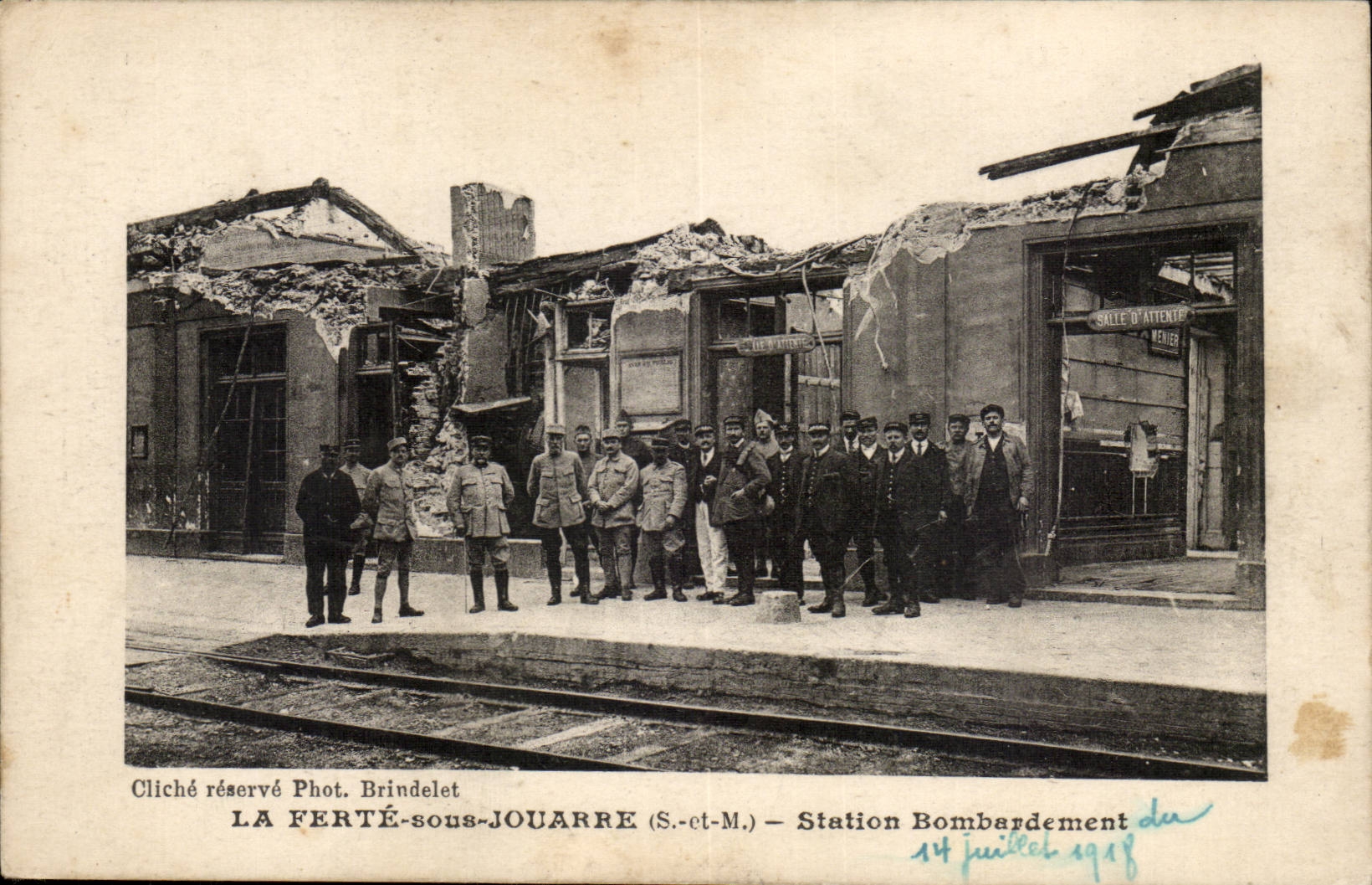FErte under Jouarre CPA Station bombardment July 14th 1918