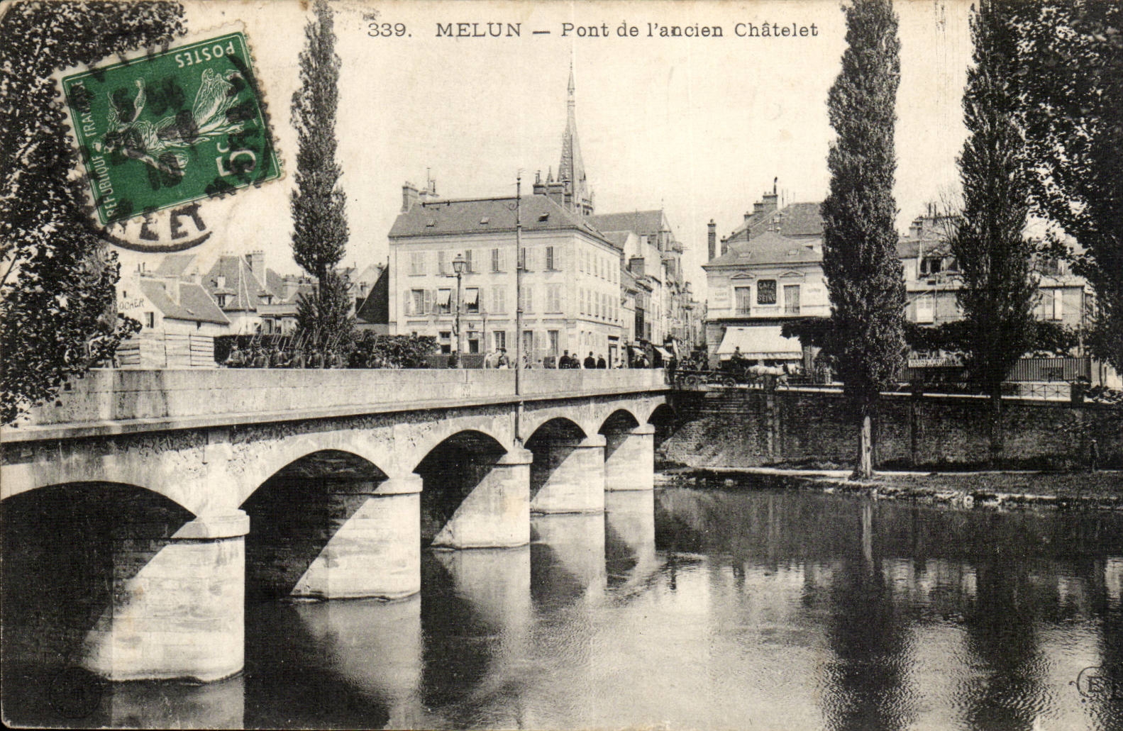 Melun - Brucke von altem Chatelet - CPA