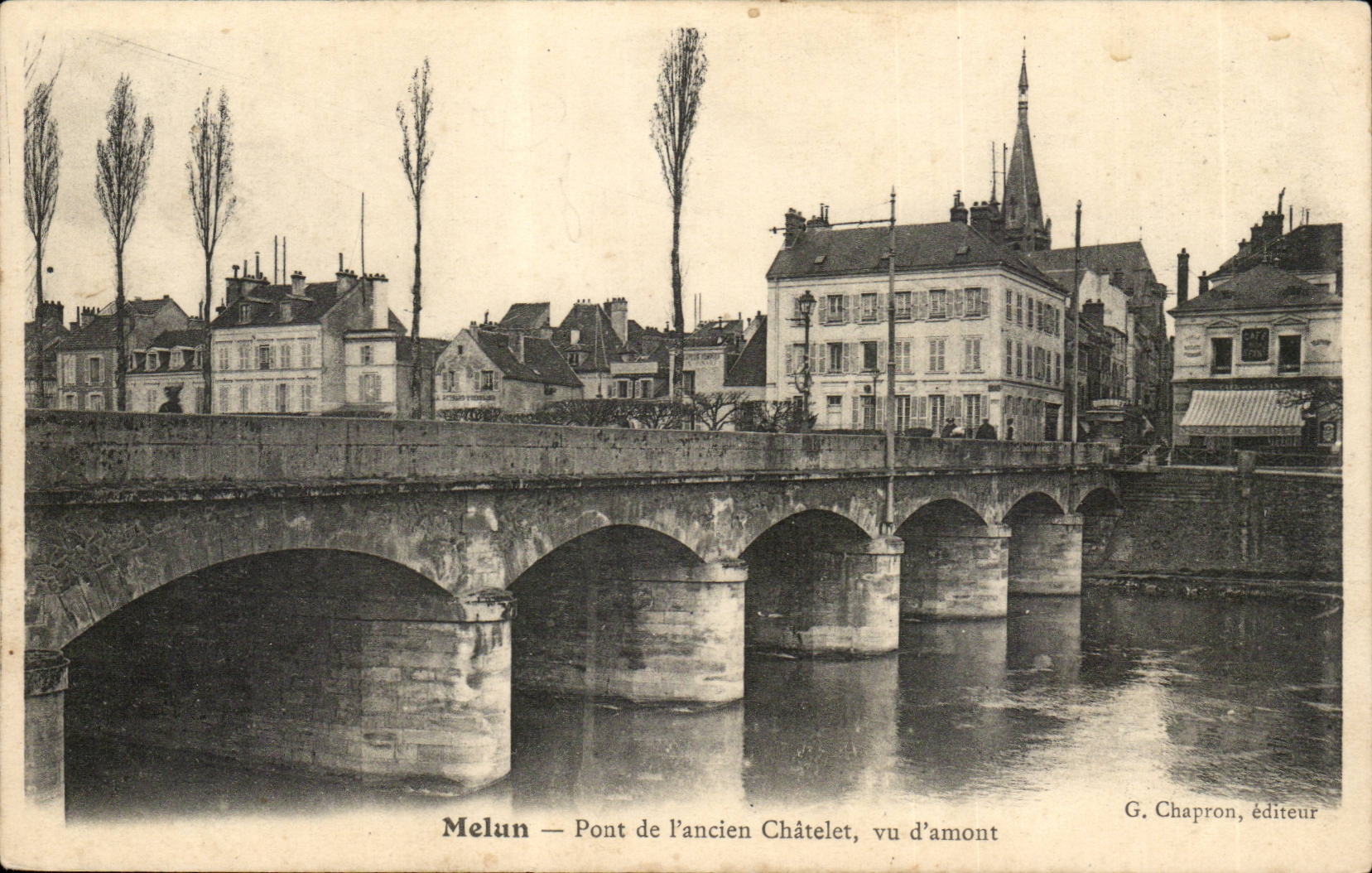 Melun - Brucke von altem Chatelet CPA