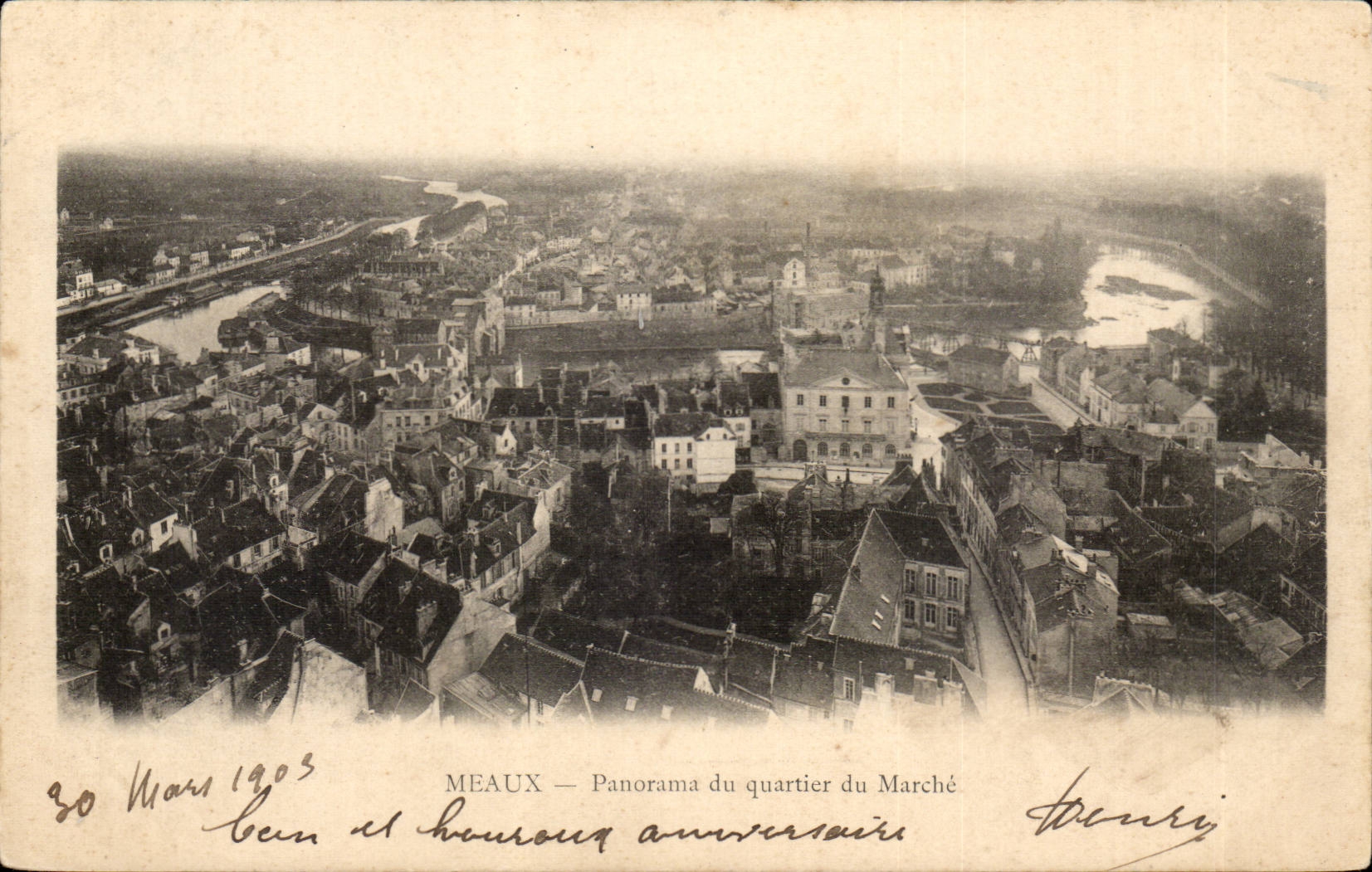 Meaux - Panorama of the District of the market - CPA