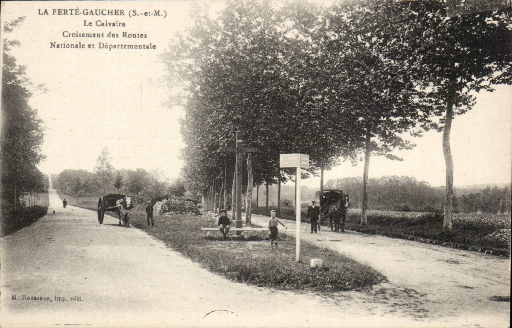 La Ferte Gaucher - the martyrdom Crossing of the Roads - Main road and Secondary road - CPA