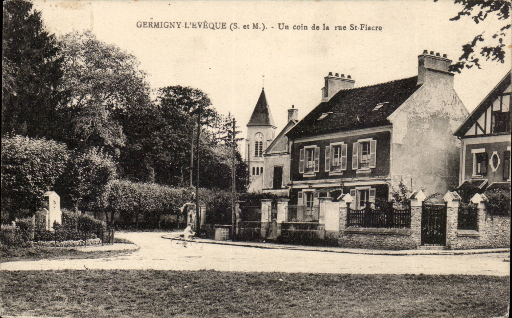 Germigny bishop CPA a corner of the street St Hackney carriage
