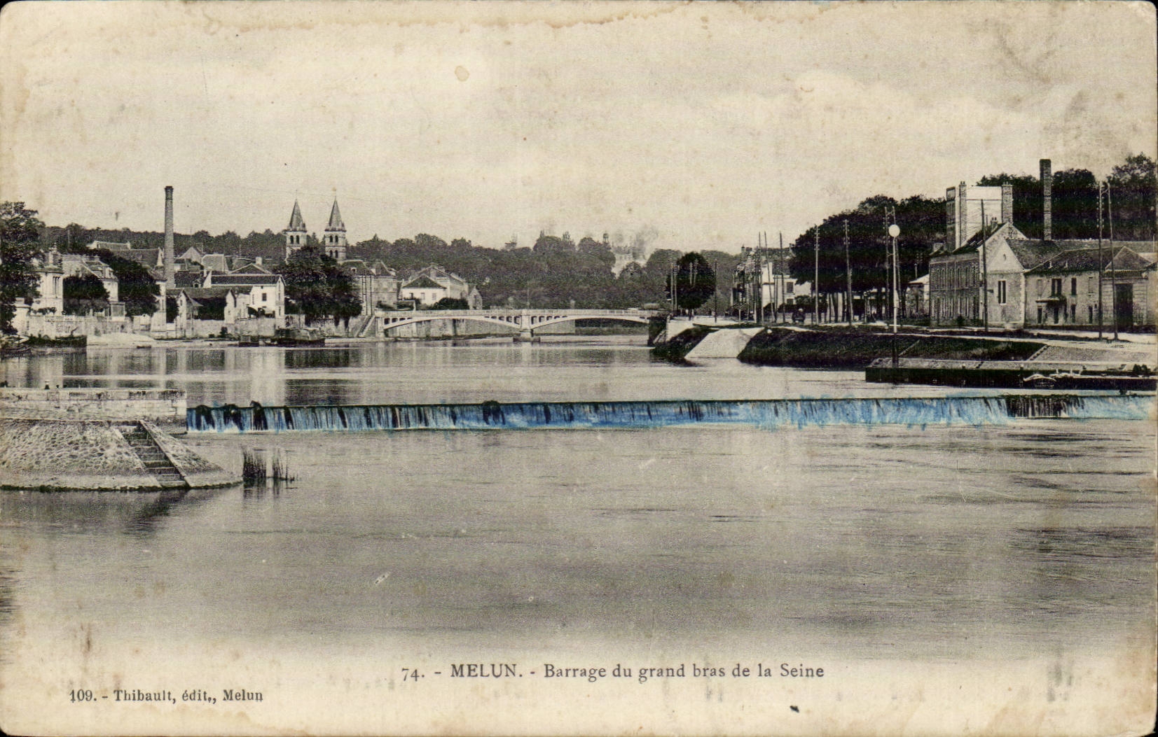 Melun CPA Stoppen des grossen Armes des Seine