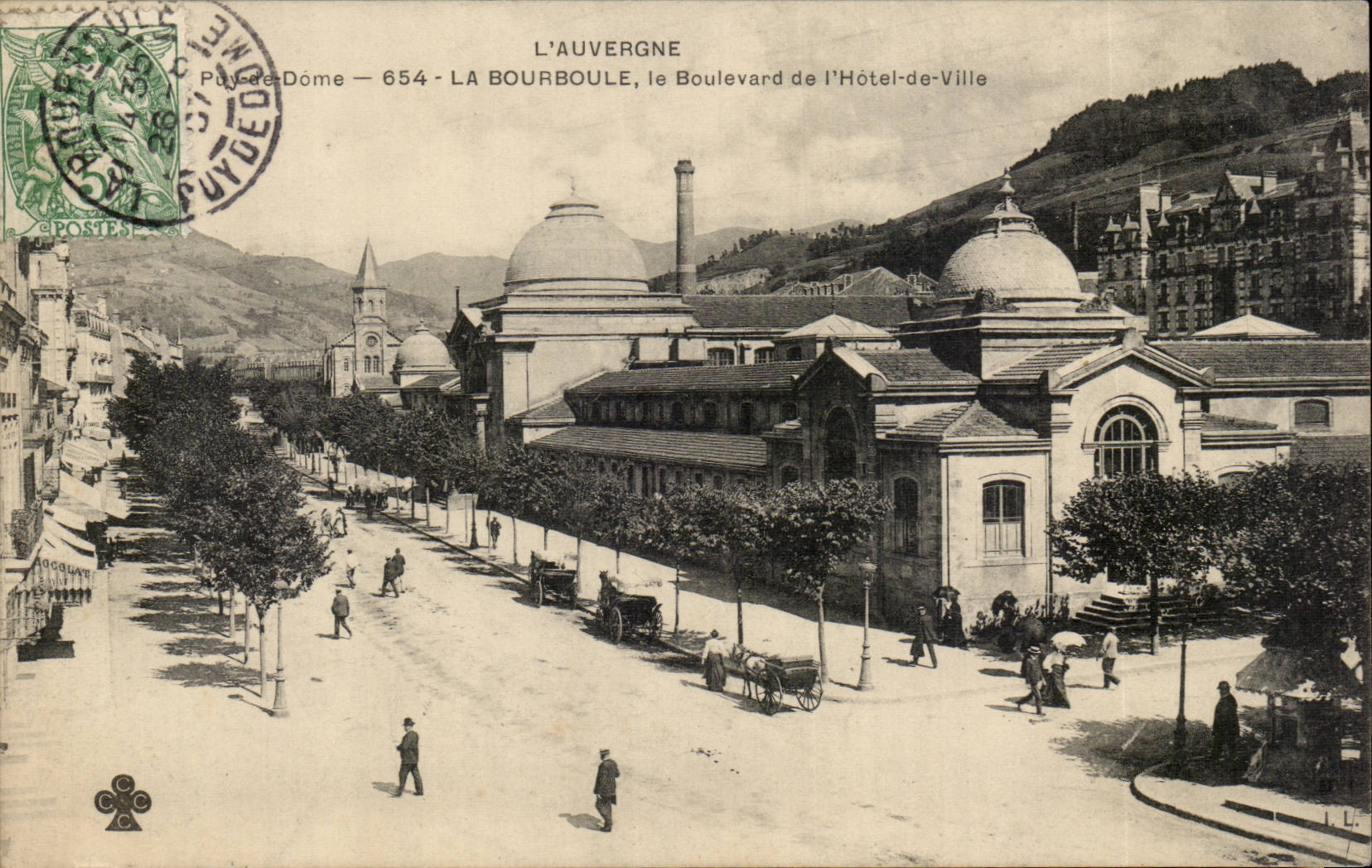 Bourboule CPA the boulevard of the town hall