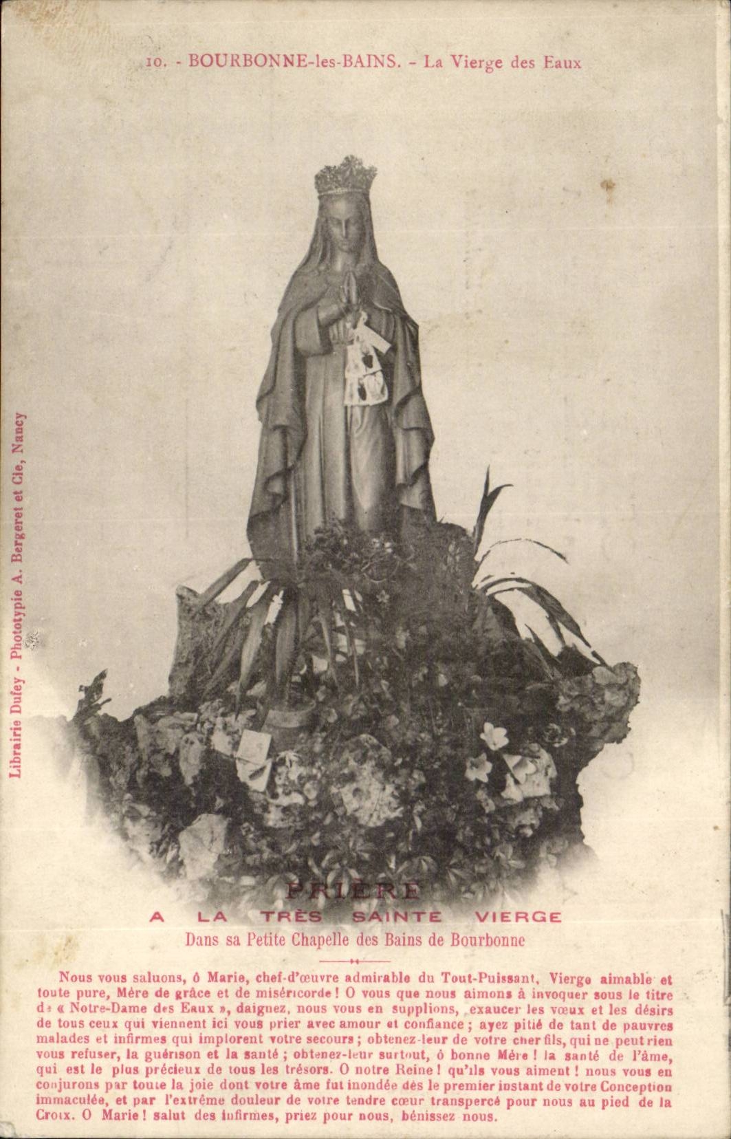 Bourbonne les Bains CPA La vierge des eaux