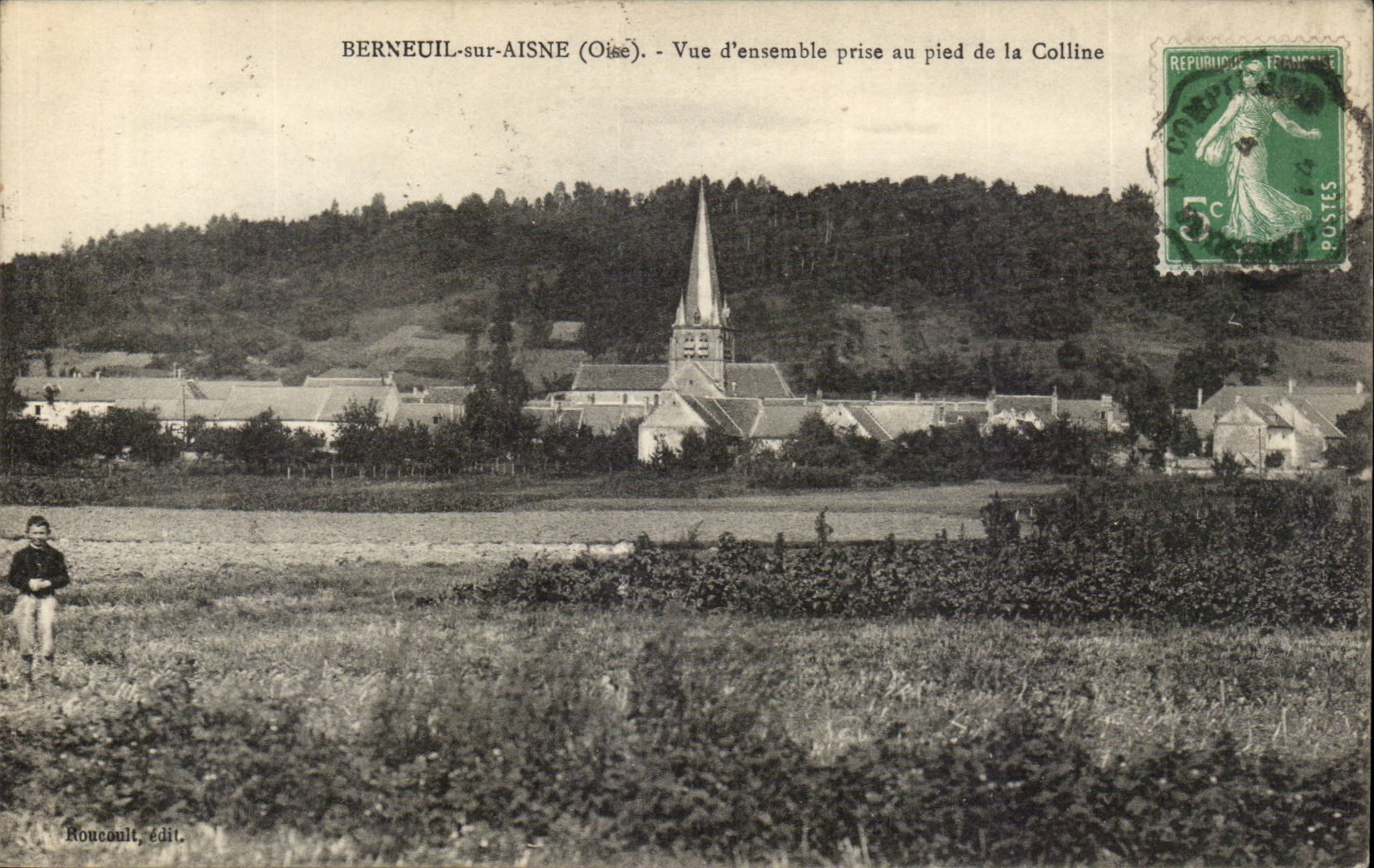 Berneuil on Overall picture Oise CPA catch with the foot of the hill