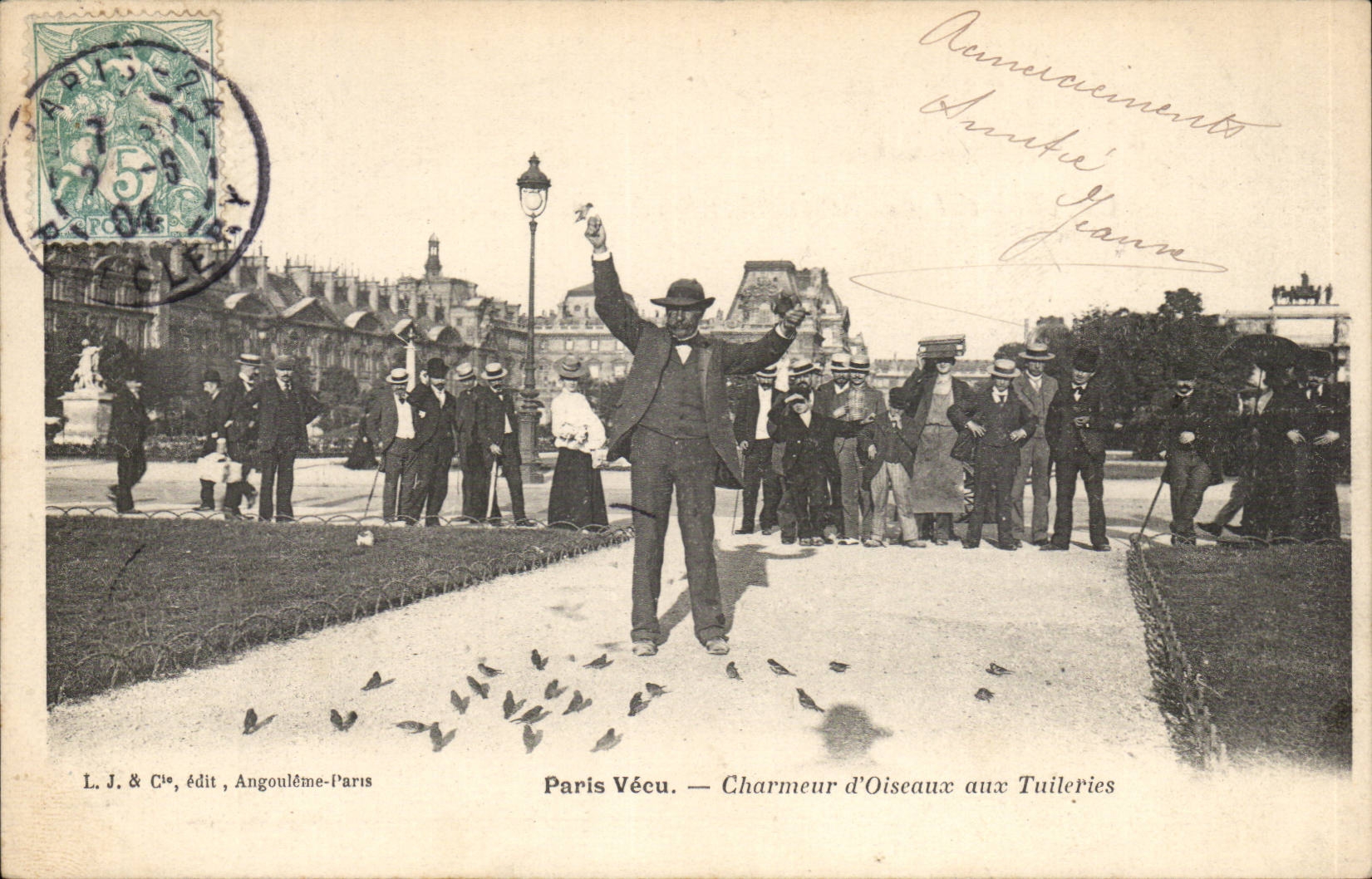 CPA Paris lebte Charmeur der Vogel zu den tileries (Tiervogel der Luftschlitzhandel) TOP
