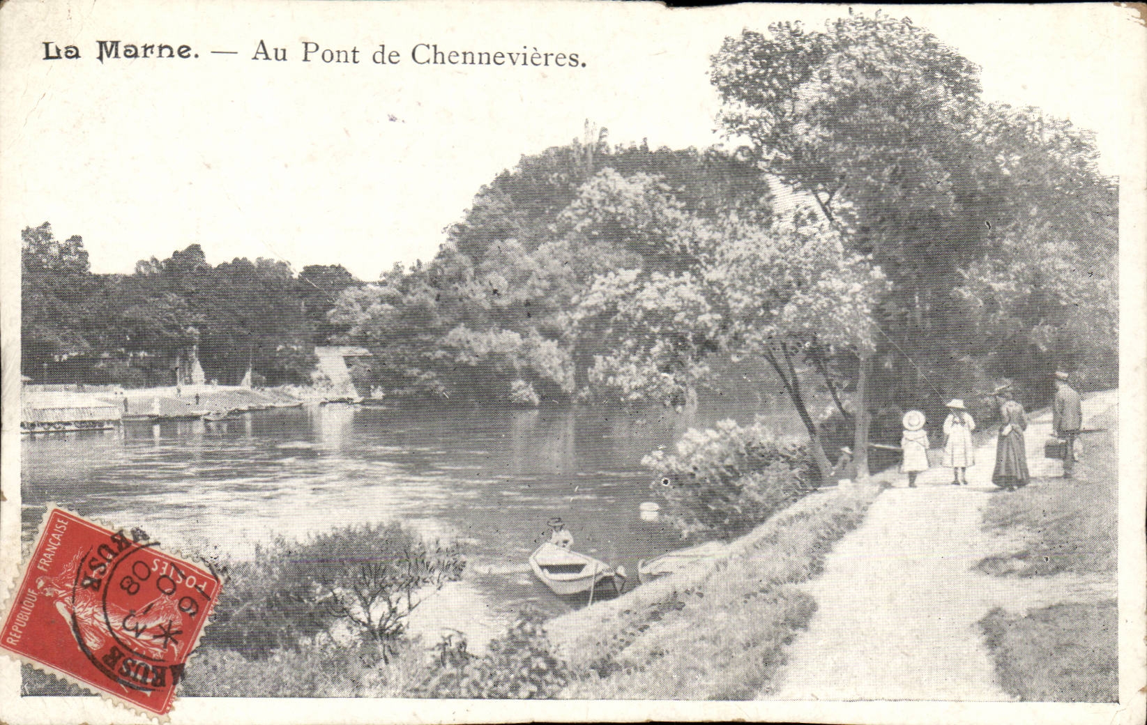 La Marne CPA Au pont de Chennevieres 
