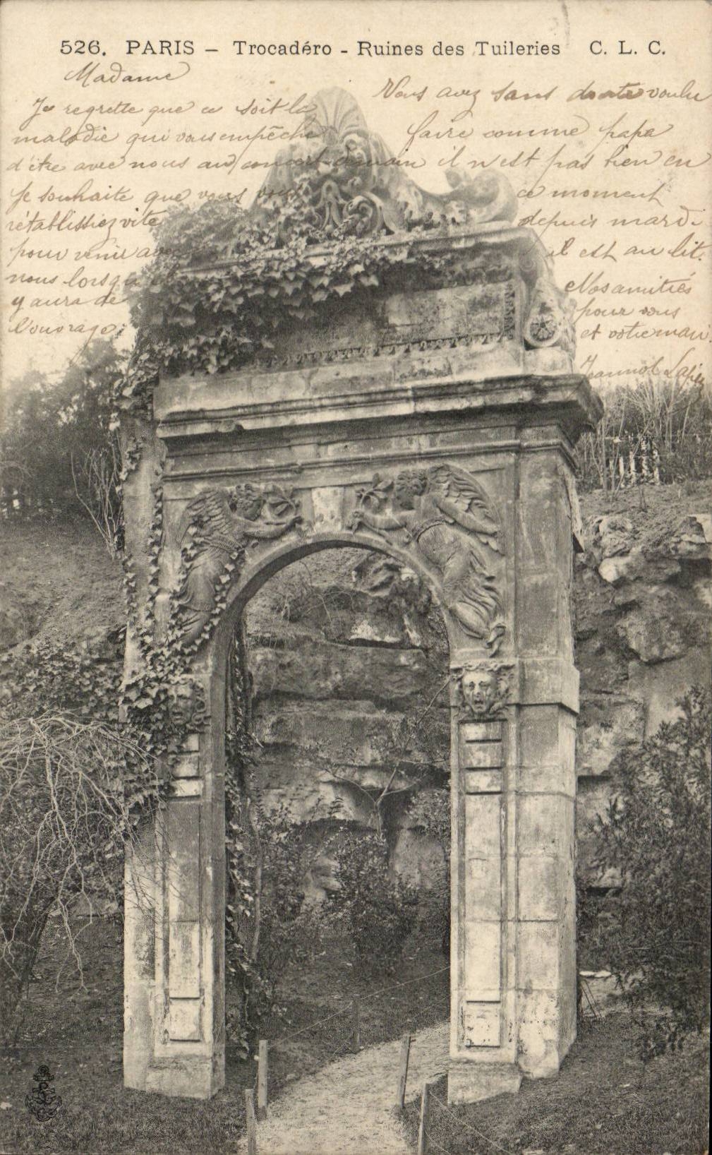 Paris CPA Trocadero Ruins of Tileries