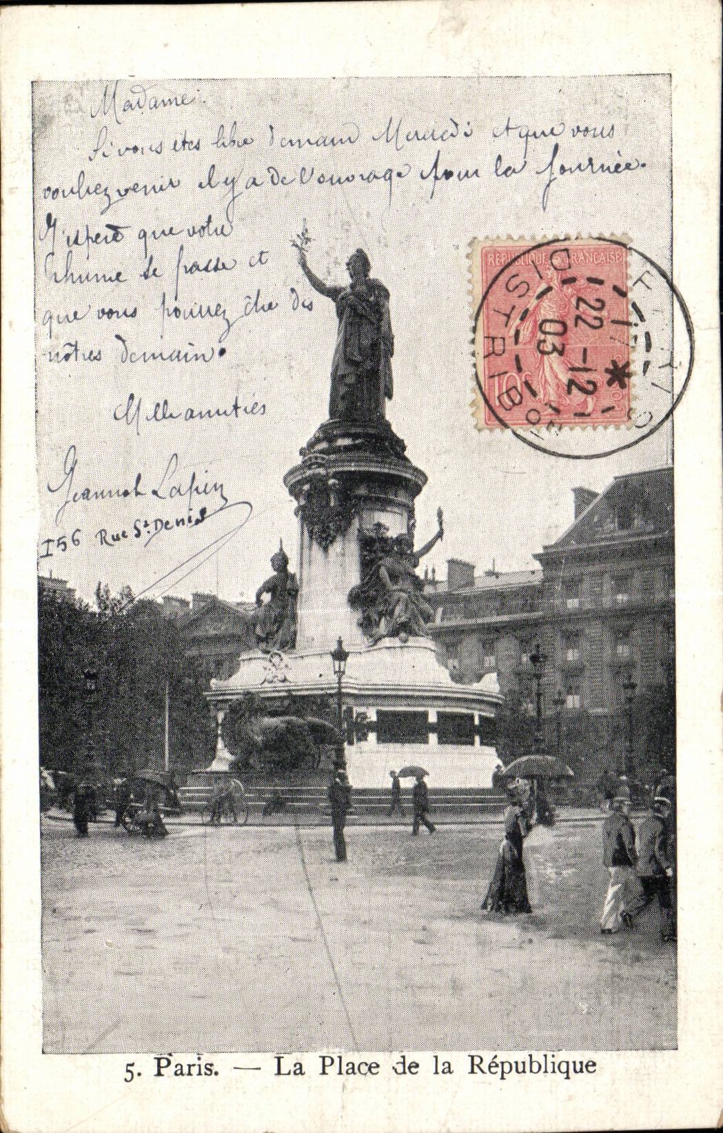 Paris CPA Places Republic