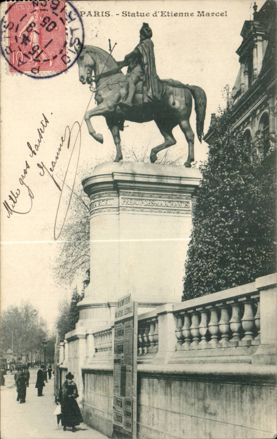 Paris CPA Statue d'Etienne Marcel
