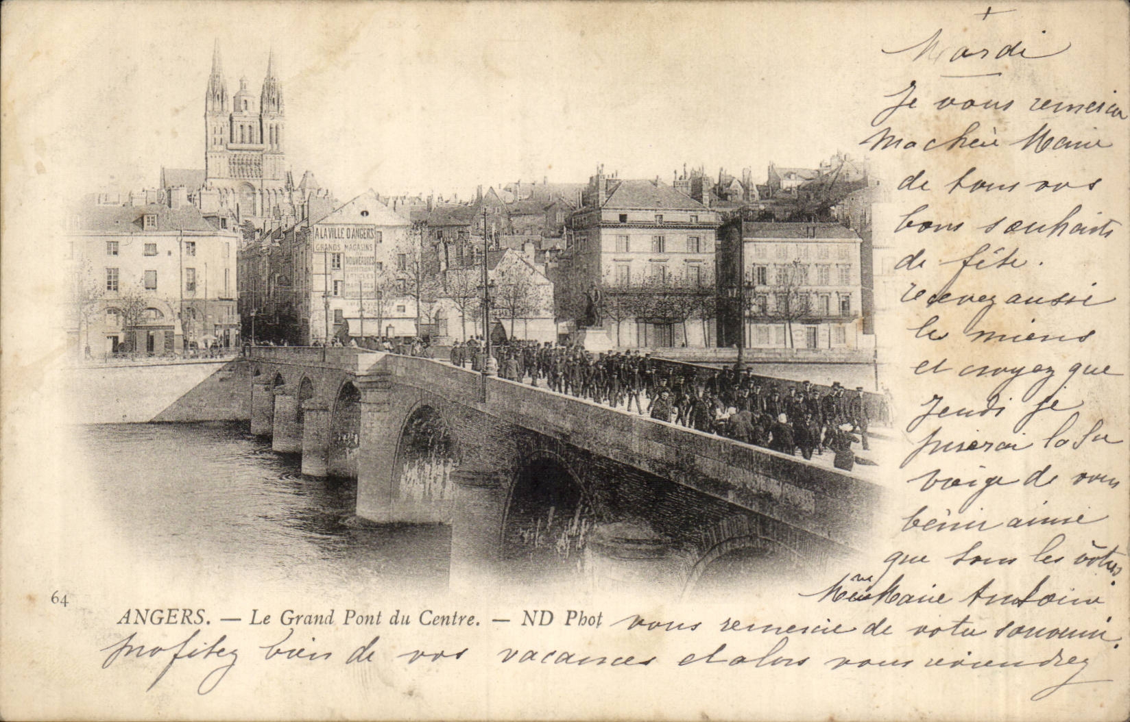 Angers CPA the large bridge of the center