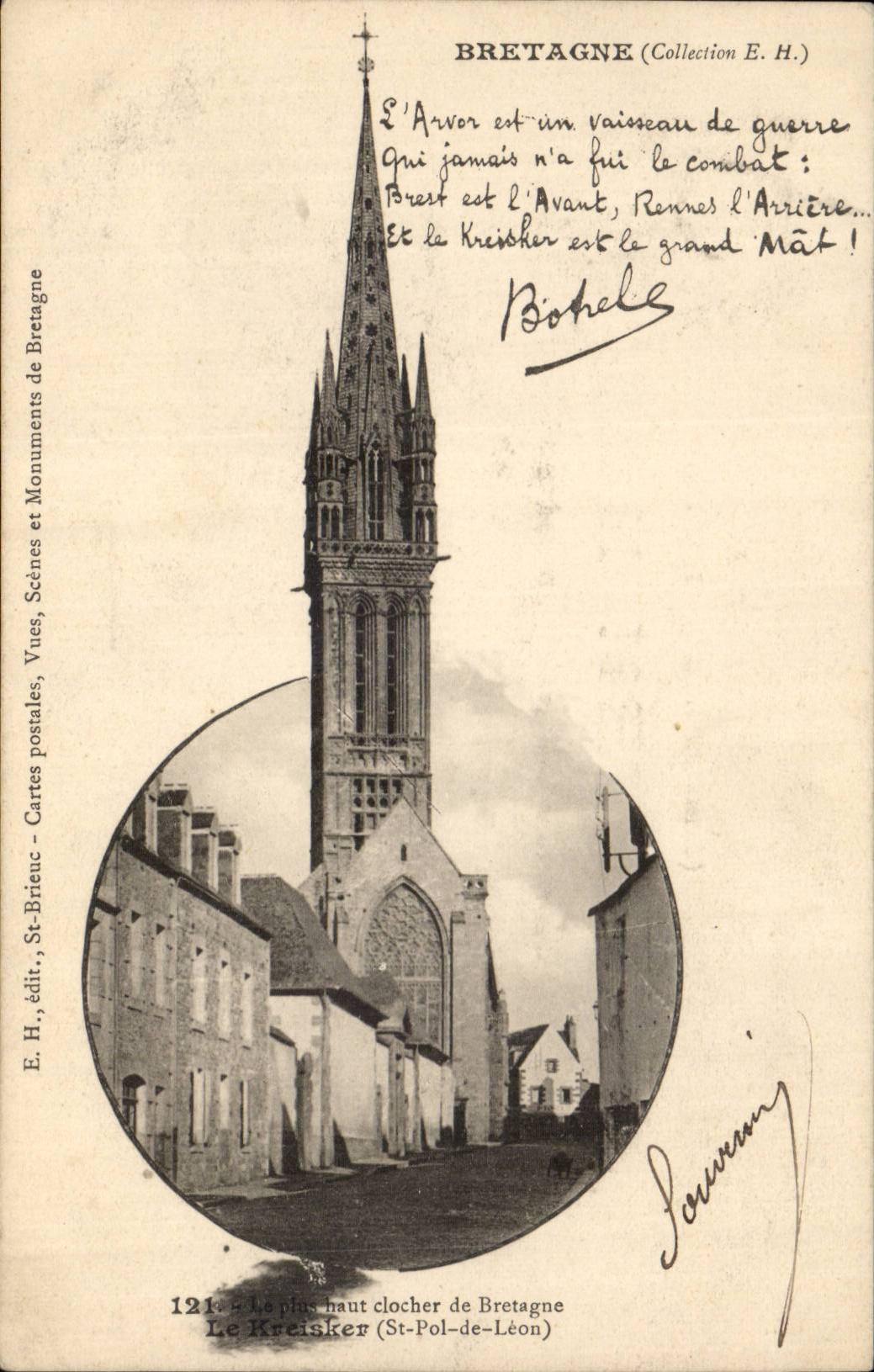 Bretagne CPA der meiste Glockeaufsatz von Bretagne Kreisker (Str Pol von Leon) Botrel