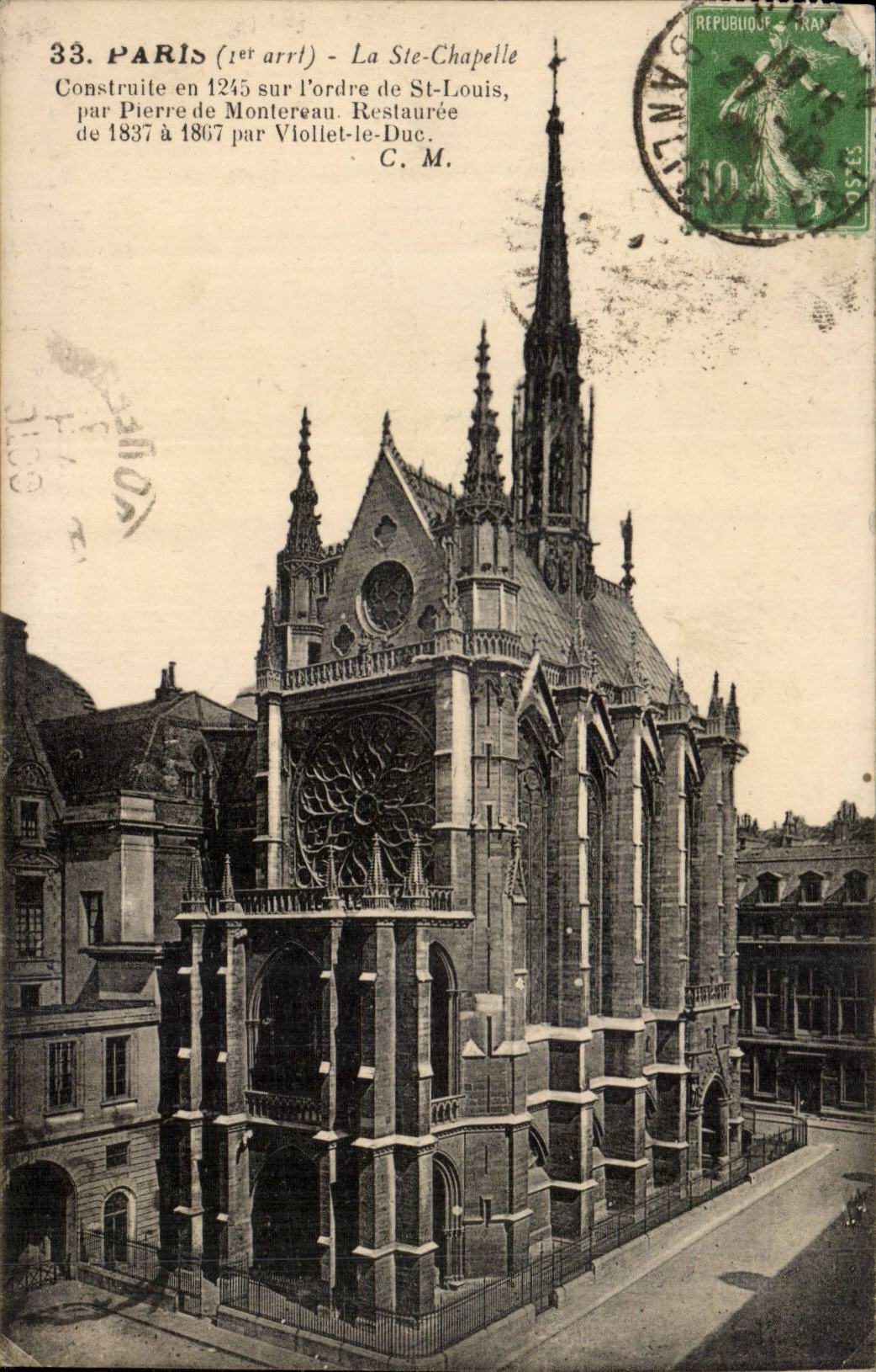 Paris CPA La ste chapelle