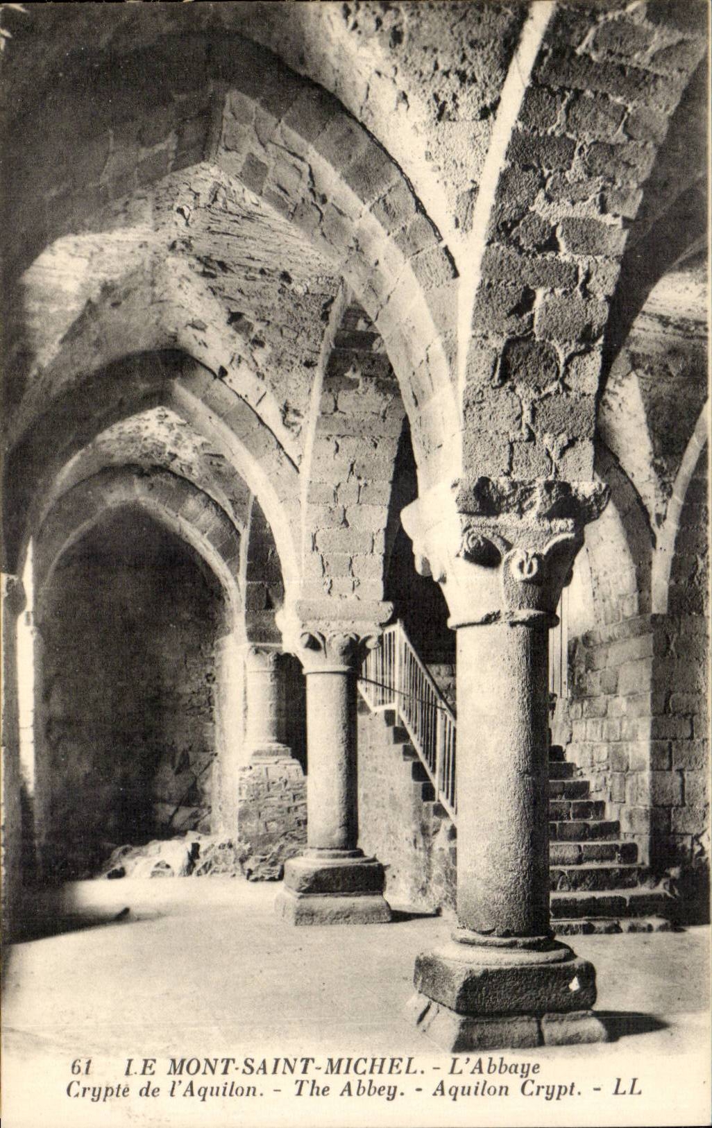 Mont Saint Michel CPA Crypt Abbey of the North wind