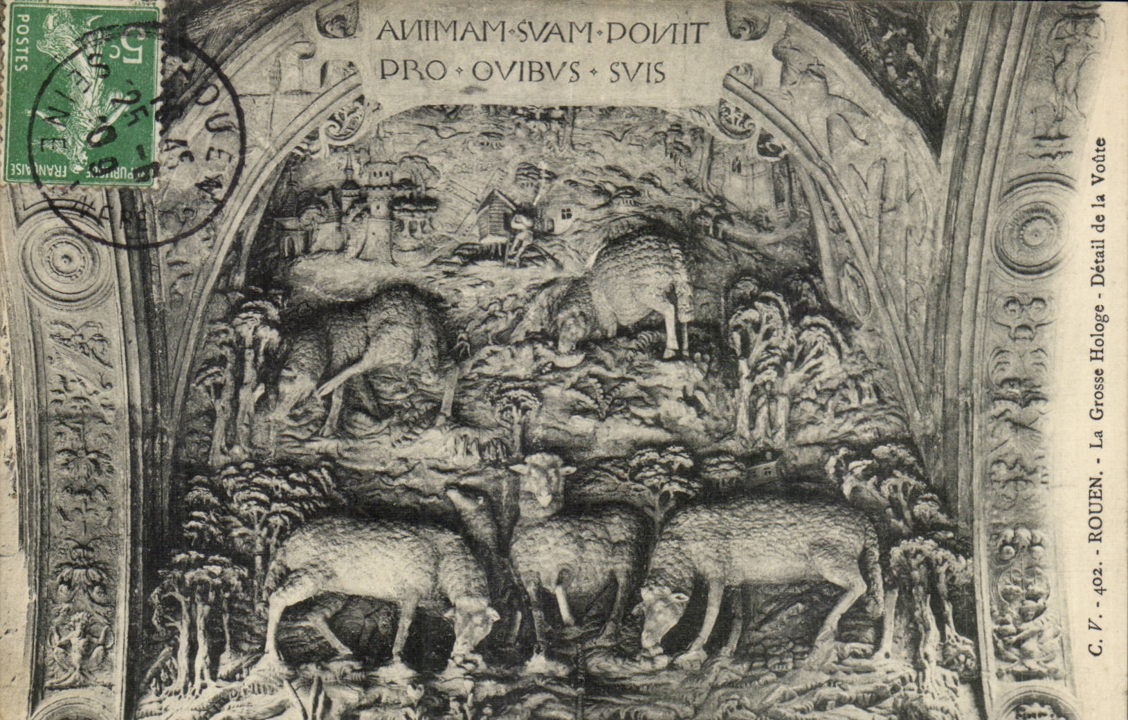 Rouen CPA the large clock Detail of the Vault