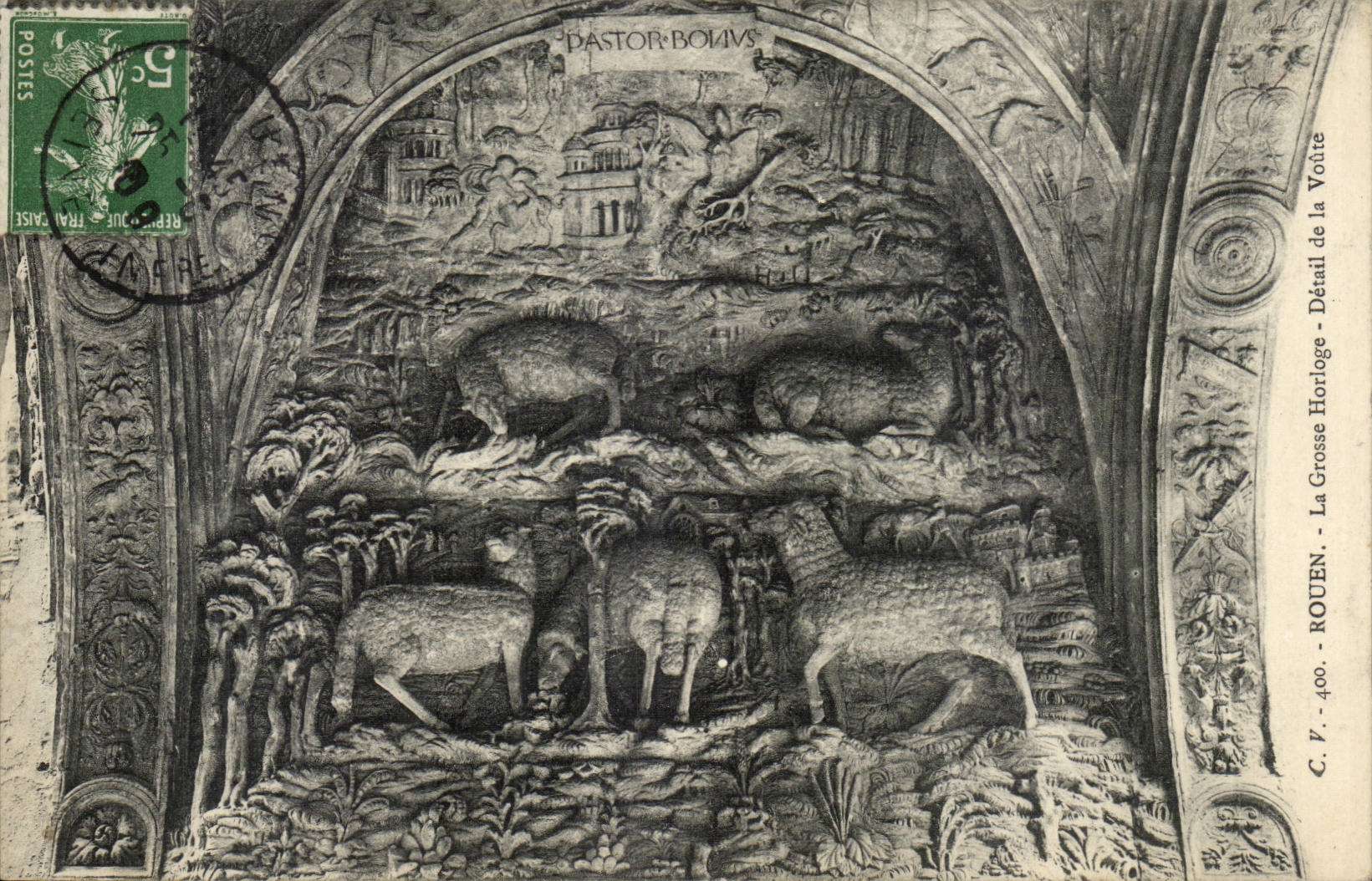 Rouen CPA the large clock Detail of the vault