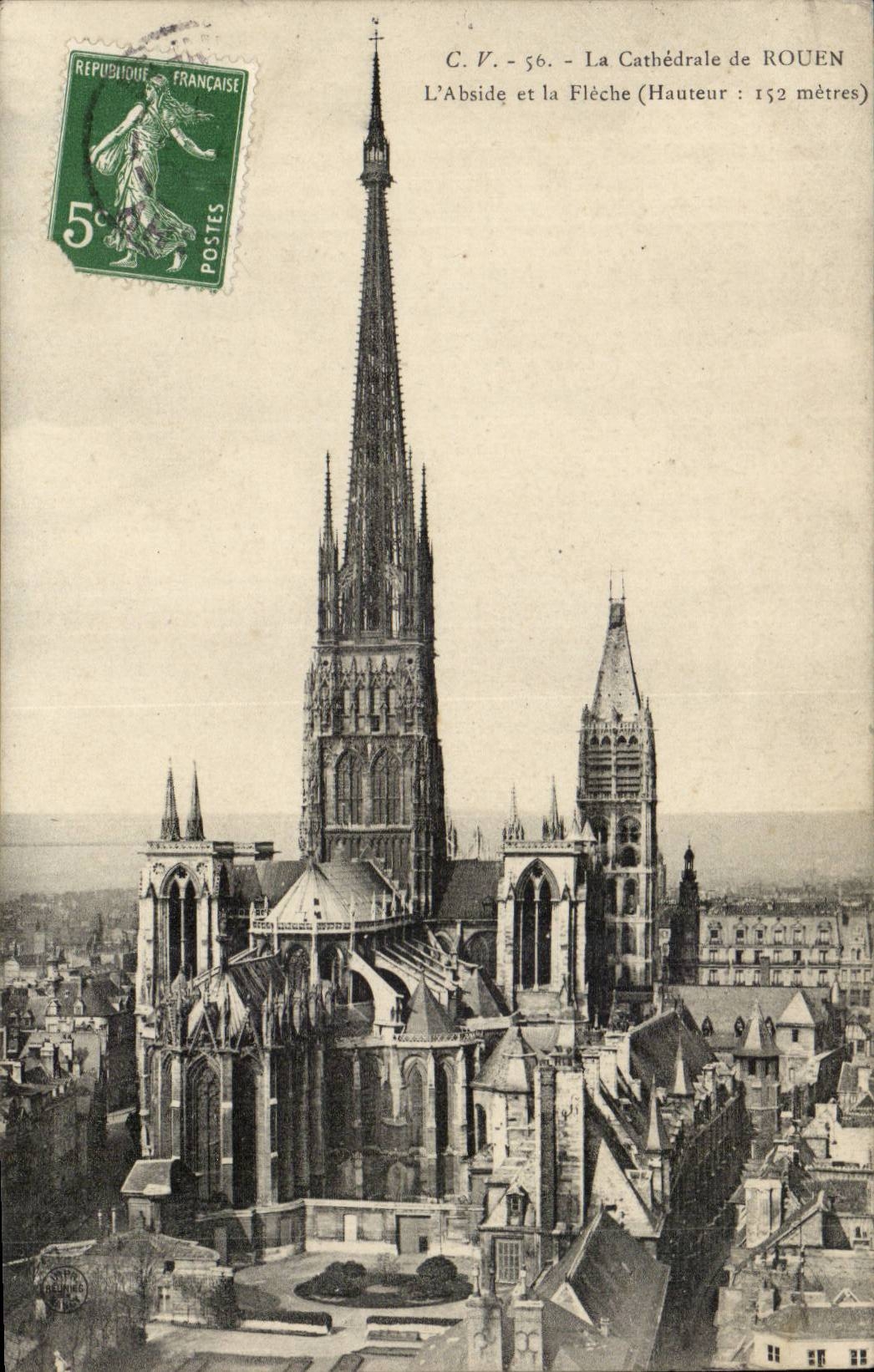 Rouen CPA Cathedral the apse and the arrow