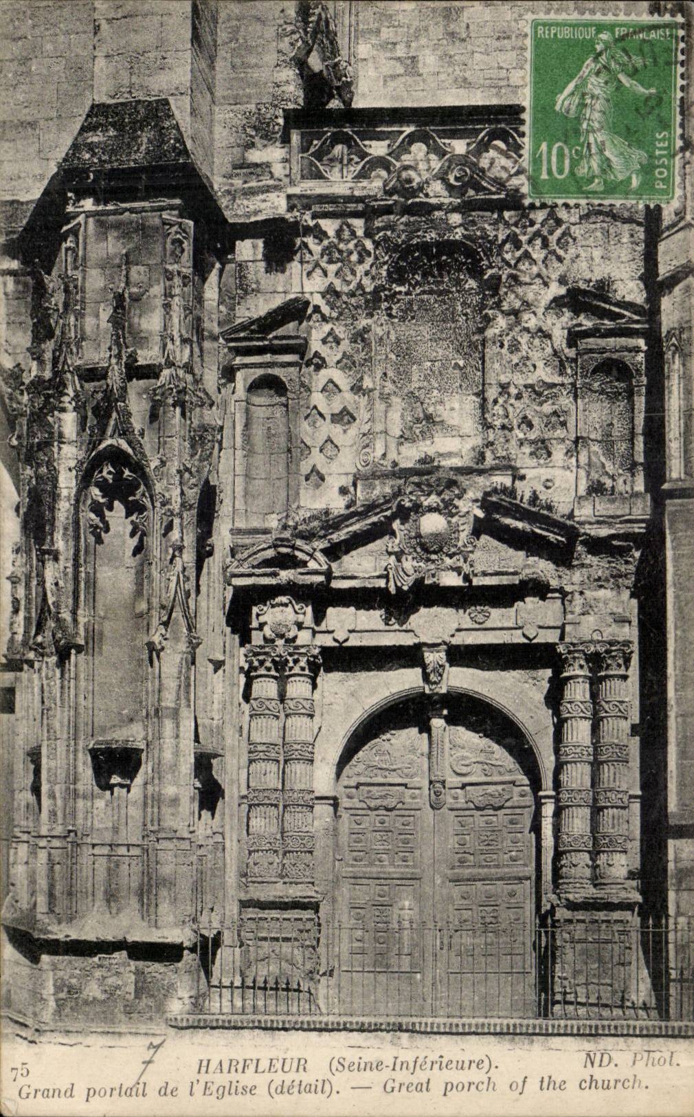 Harfleur CPA Large gate of the church