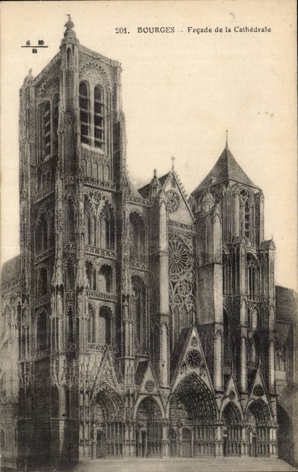 Front Bourges-CPA der Kathedrale