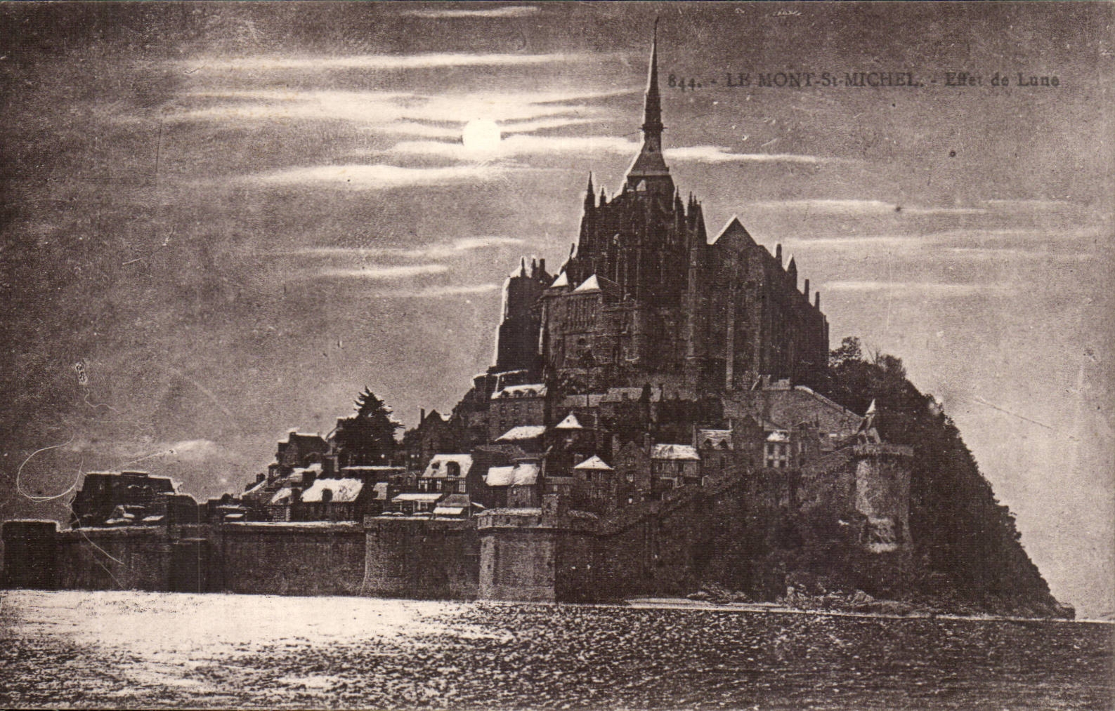 Mont Saint Michel CPA Effect of the moon