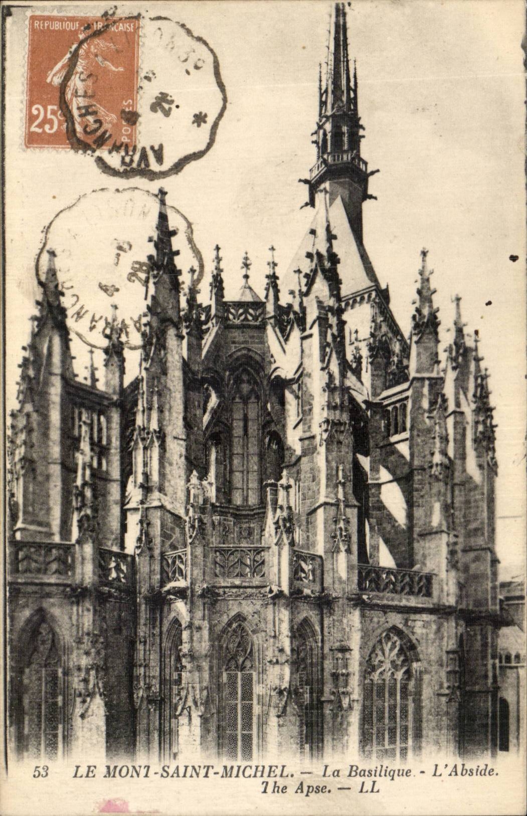 Mont Saint Michel CPA the basilica the apse