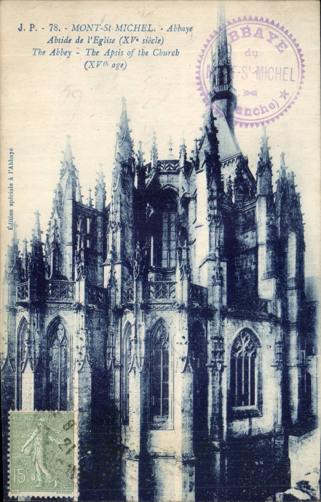 Mont Saint Michel CPA Abbey the apse