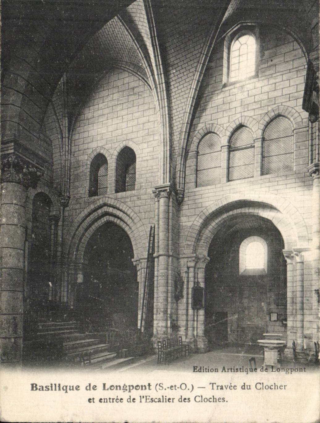 Basilica of Longpont CPA Span of the bell-tower and Entering of the staircase of the bells