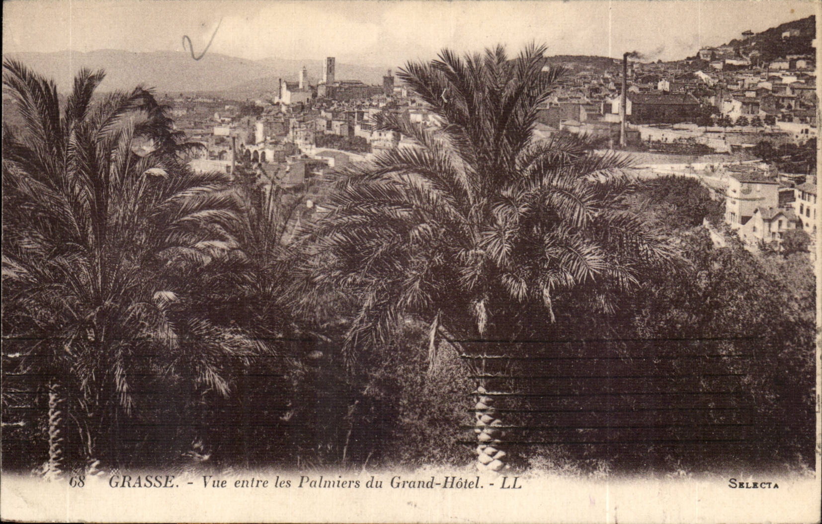 Fetthaltiges - Anblick kommt die Palmen des grossen Hotels - CPA