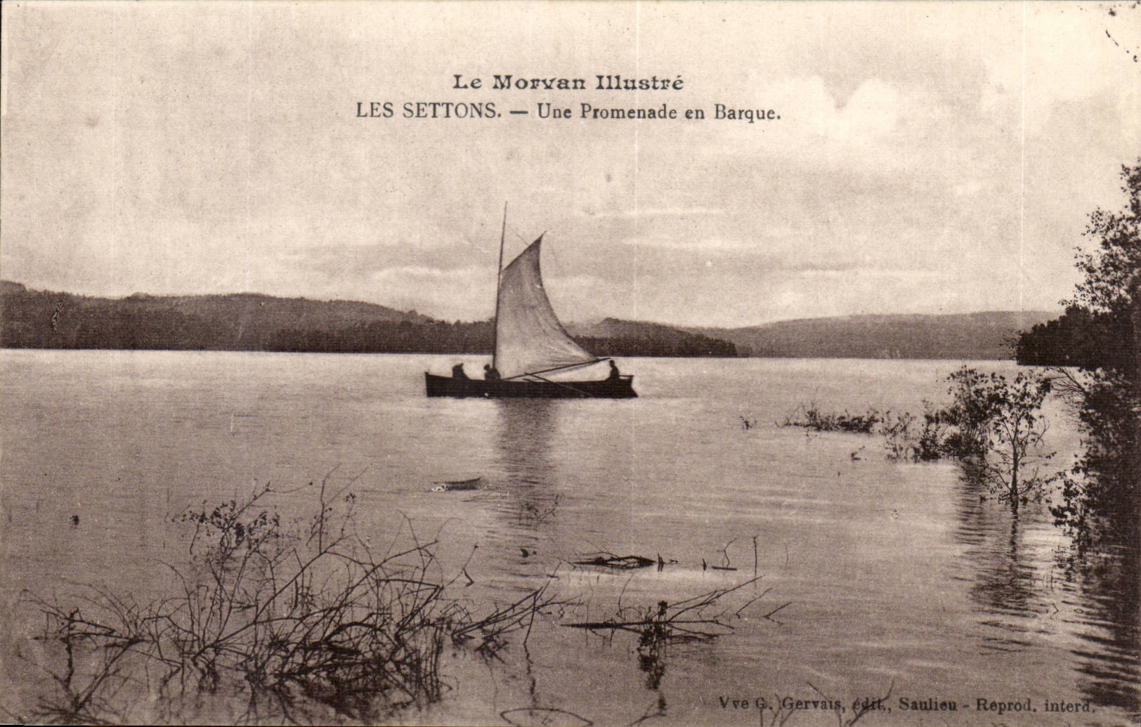 Settons - ein Weg im Boot - beruhmtes Morvan - CPA