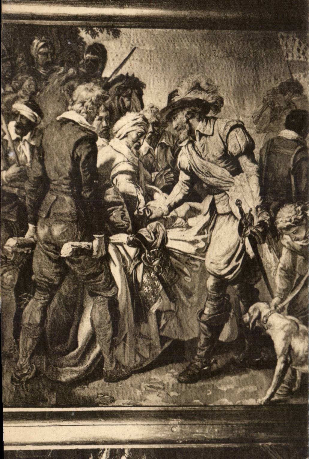 Pau CPA Tapisserie of the castle Gobelins Henri II meets Sully wounds