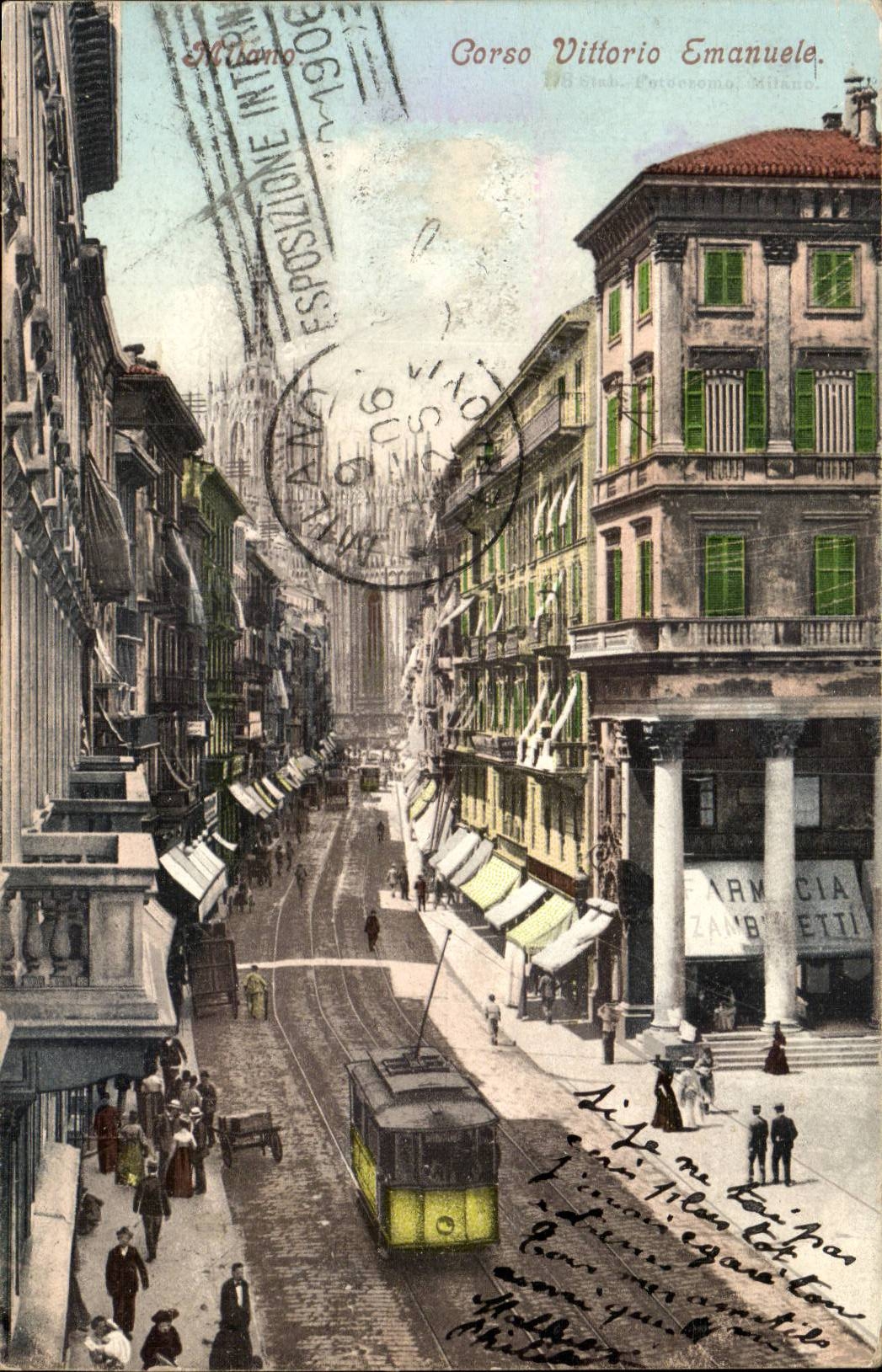 Italia - Italy - Italy - Milano - Milan - Corso Vittorio Emanuele - tram - CPA