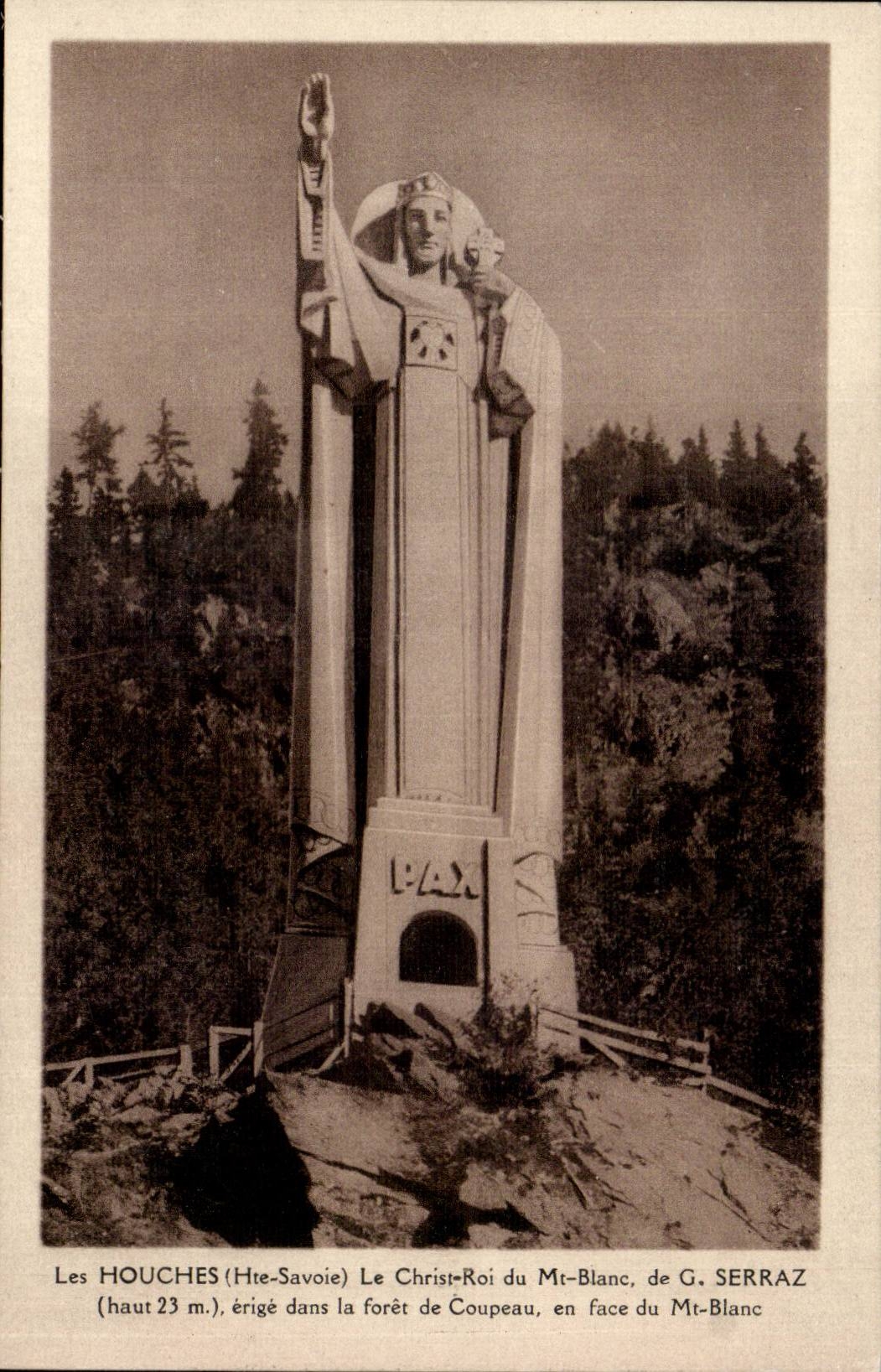 Houches - Christ King of the White MT - G Serraz - high 23m sets up in the drill of Coupeau - CPA