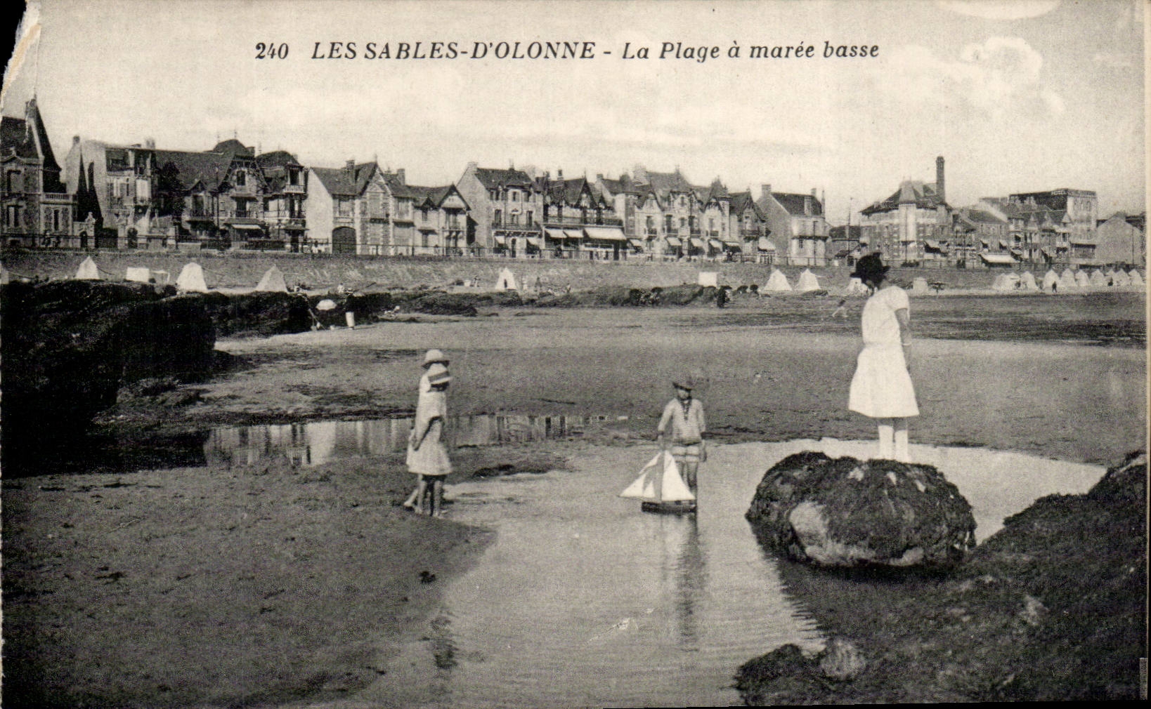 Sande von olonne CPA der Strand hat niedrige Gezeiten