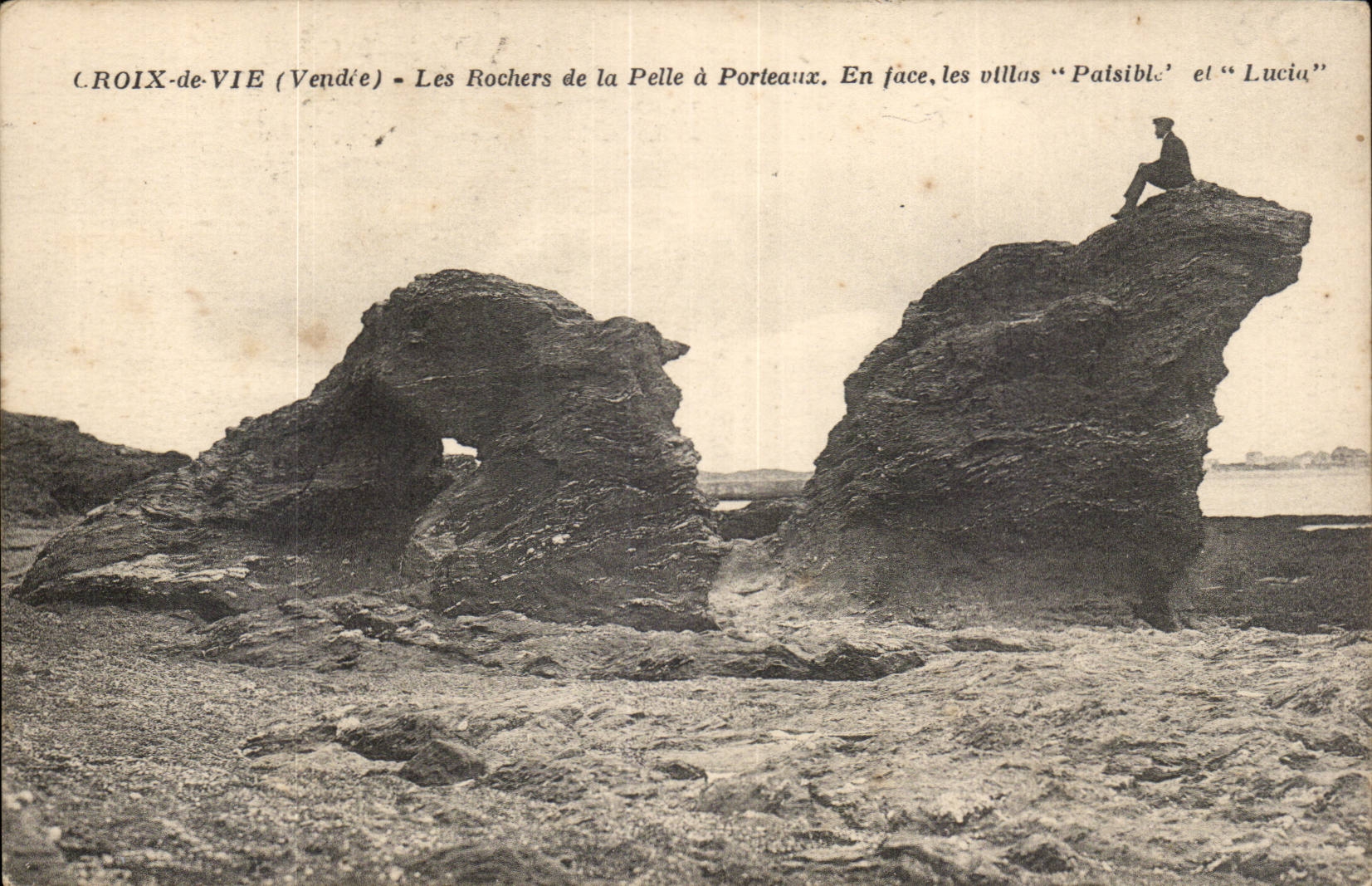 Croix de Vie hat CPA die rocehrs der Schaufel Porteaux gegenuber von den Landhausern Paisible und Lucia