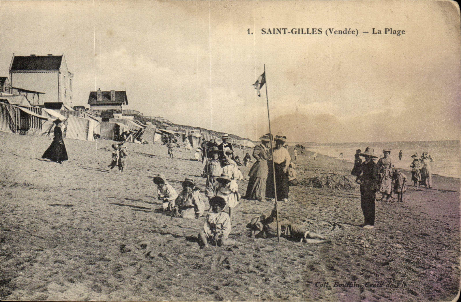 Saint Gilles CPA the beach