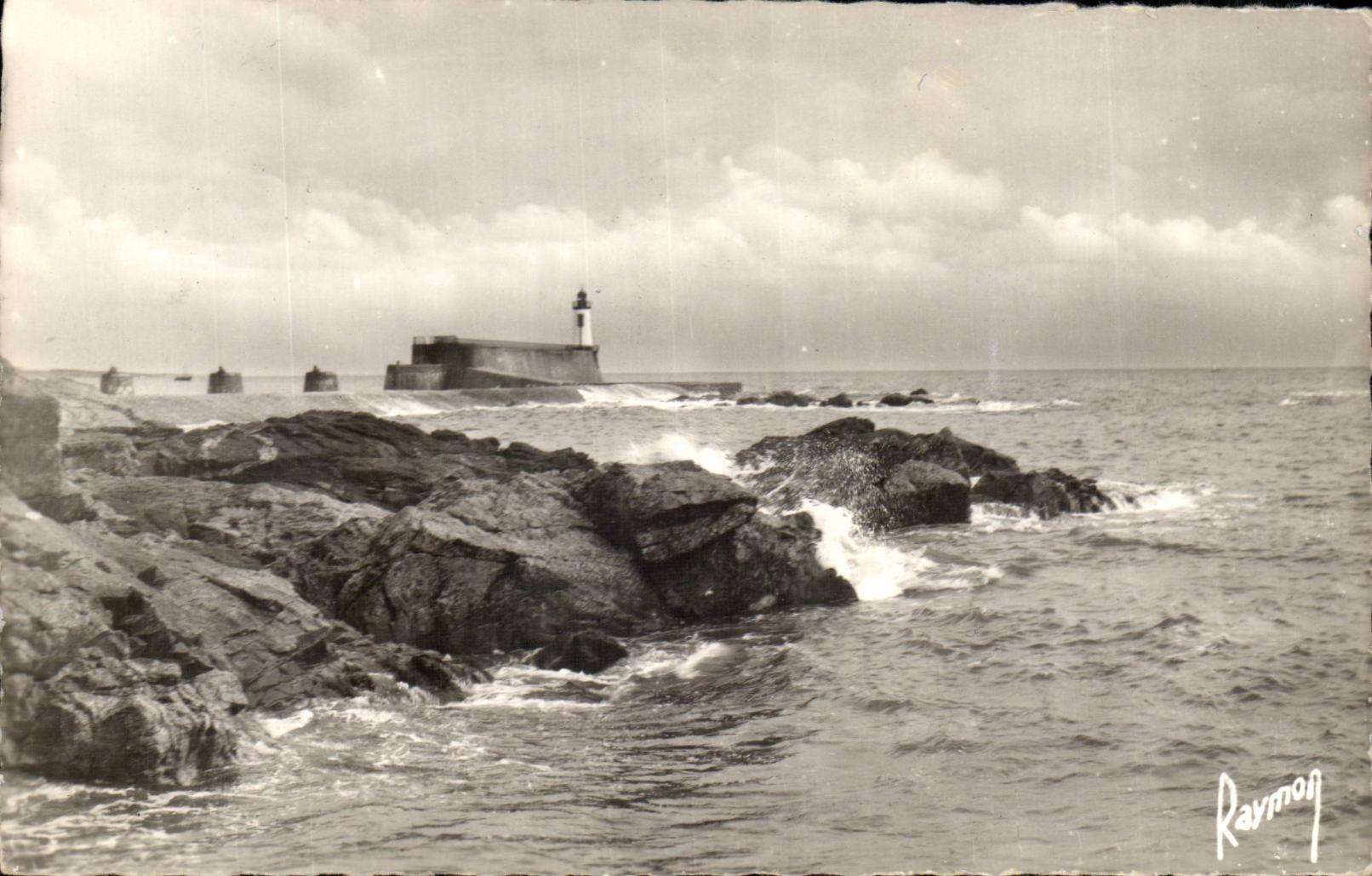 Sande des olonne CPA gesehen auf die Verdammung (ligthhouse Scheinwerfer)