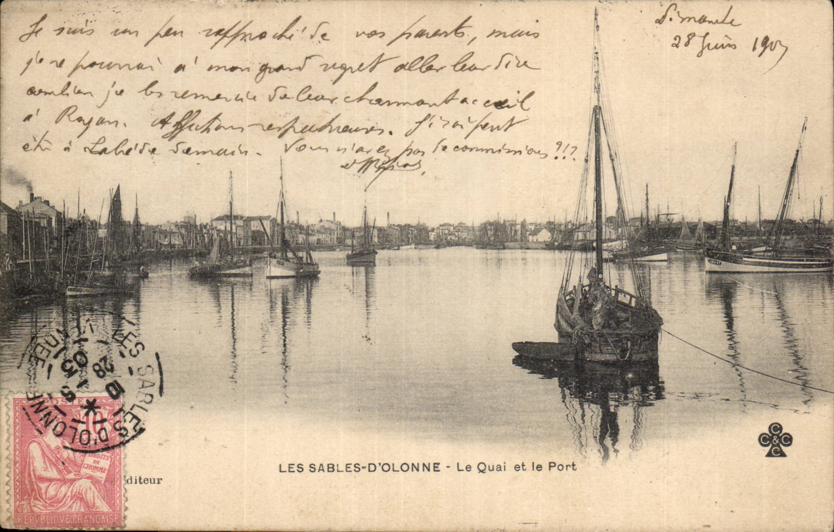 Sande von olonne CPA das Kai und der Hafen